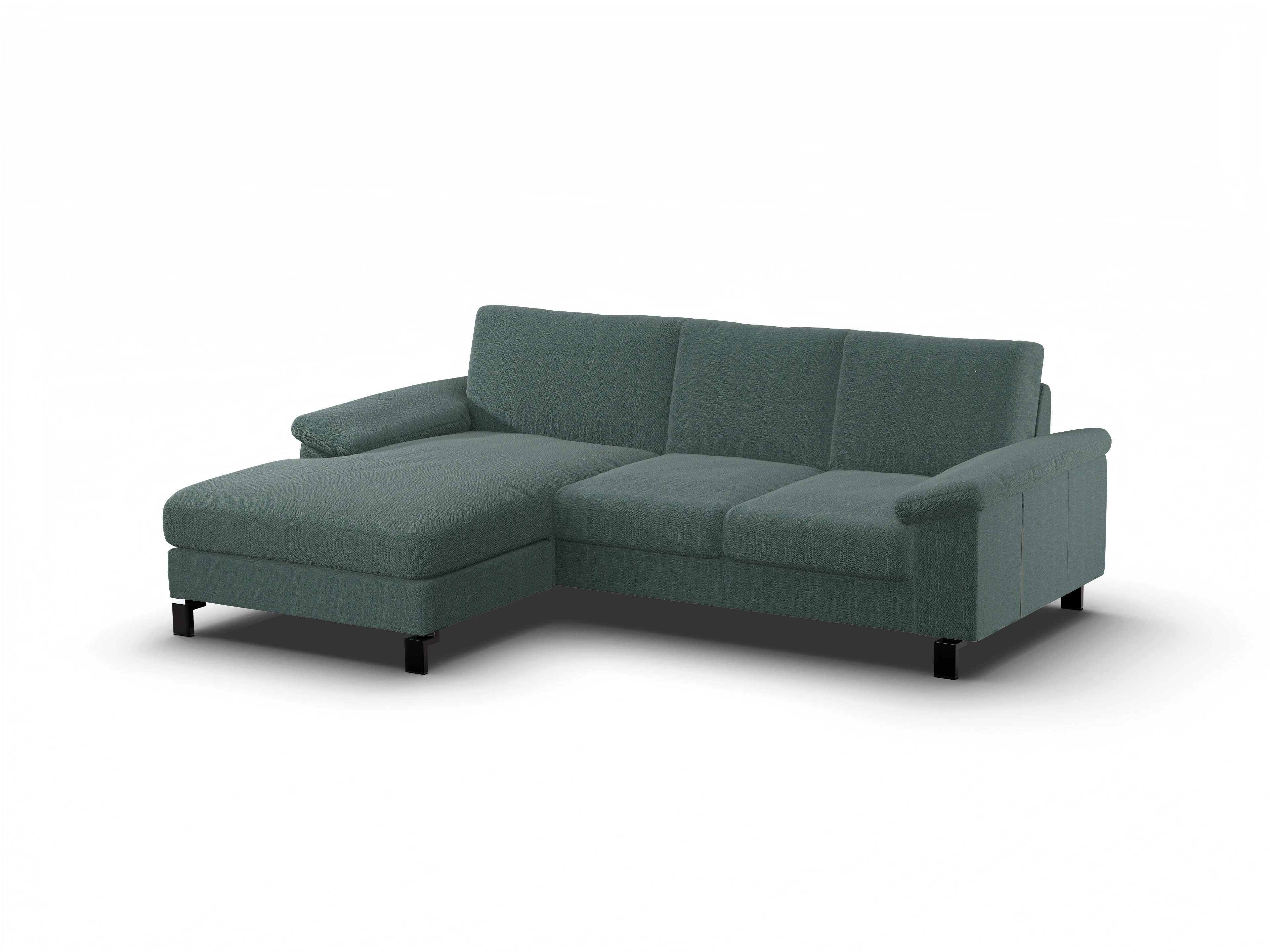 Ansicht des Produktes Casco 2.0 Ecksofa links Abschluss offen in Stoff Blau
