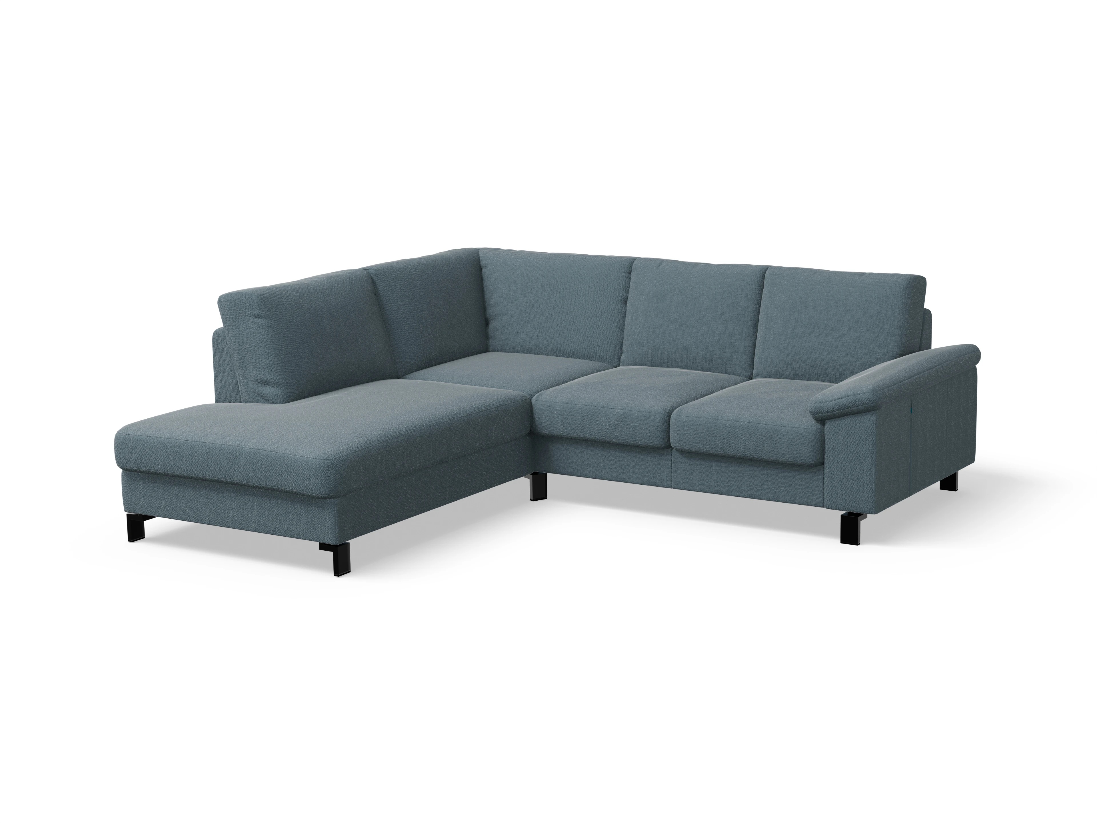 Ansicht des Produktes Casco 2.0 Ecksofa links Abschluss offen in Stoff Blau