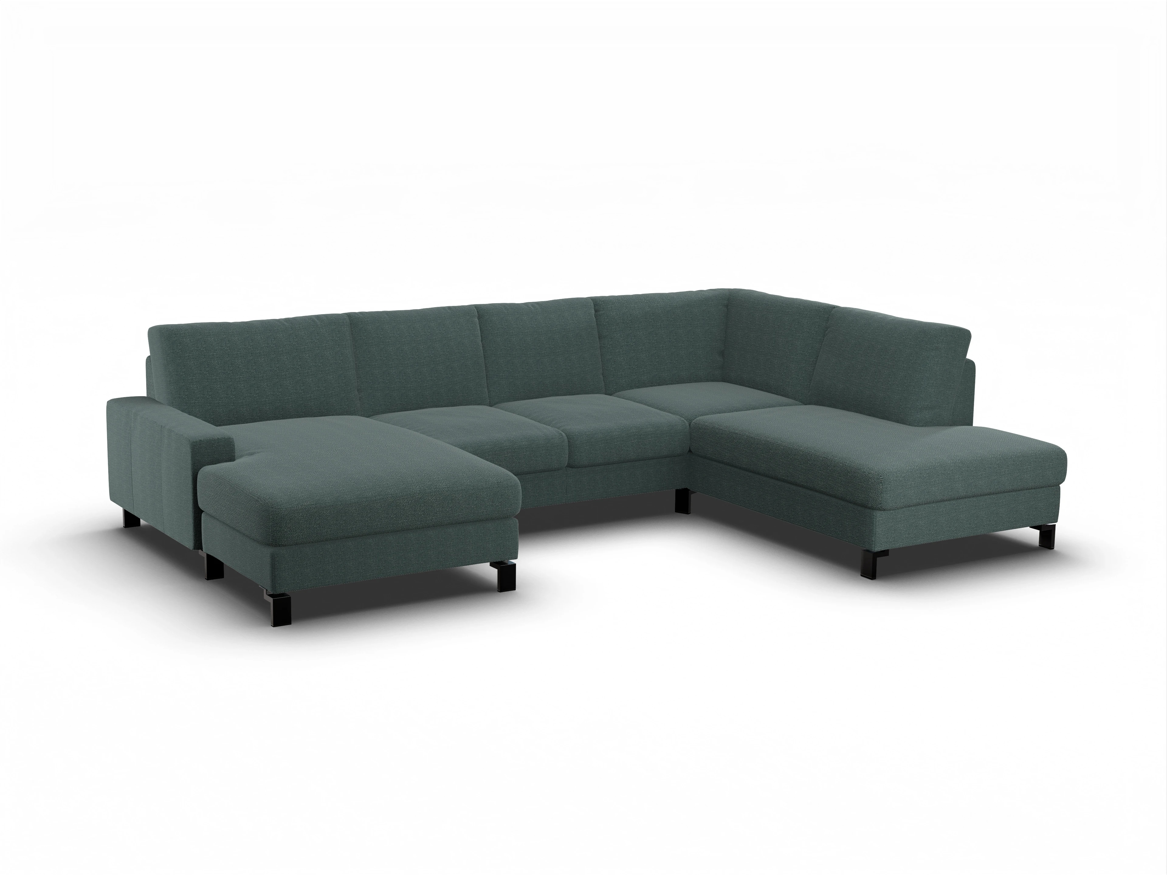 Ansicht des Produktes Casco 2.0 Wohnlandschaft offen beidseitig in Stoff Blau