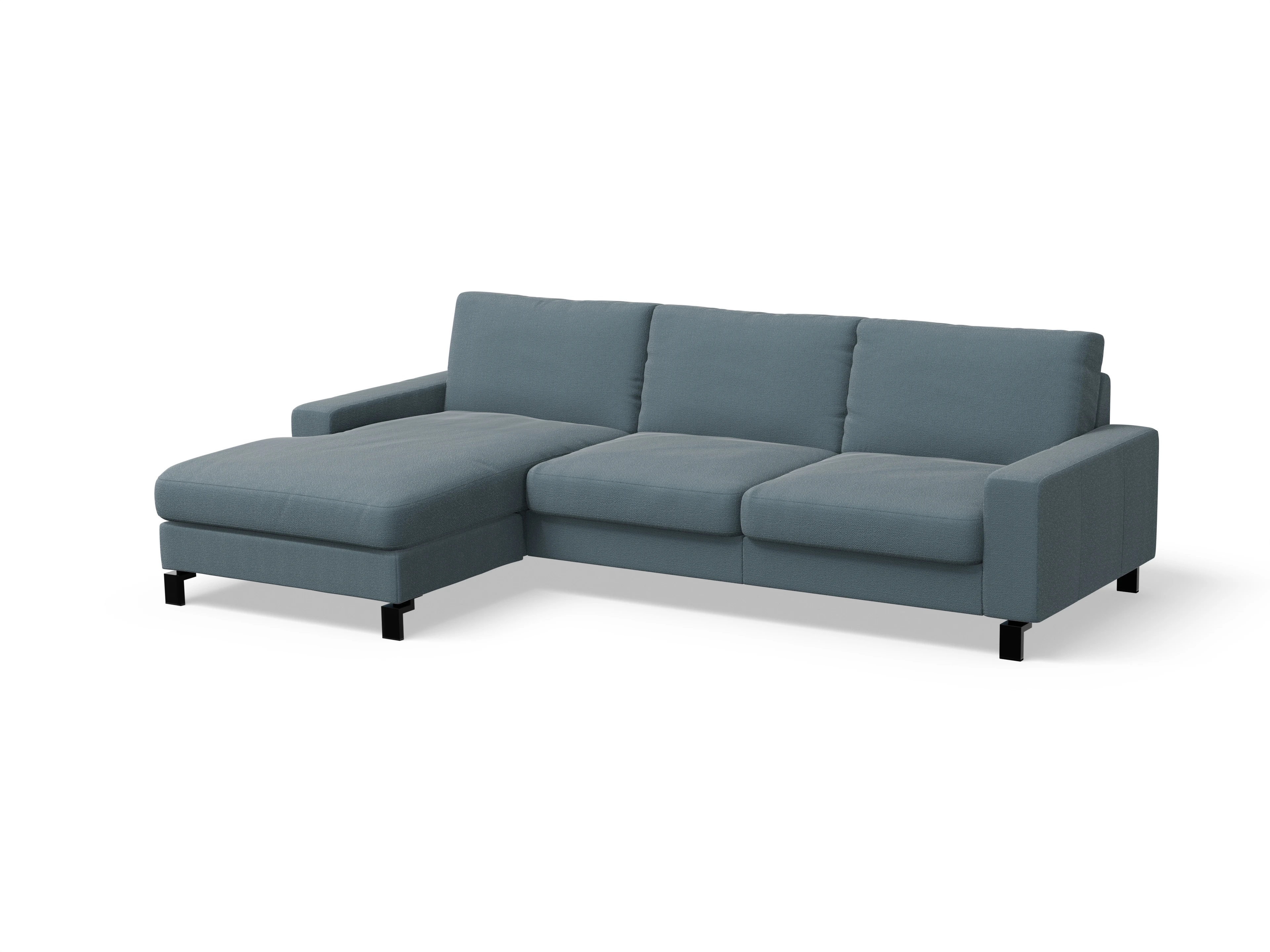 Ansicht des Produktes Casco 2.0 Ecksofa links Abschluss offen in Stoff Blau