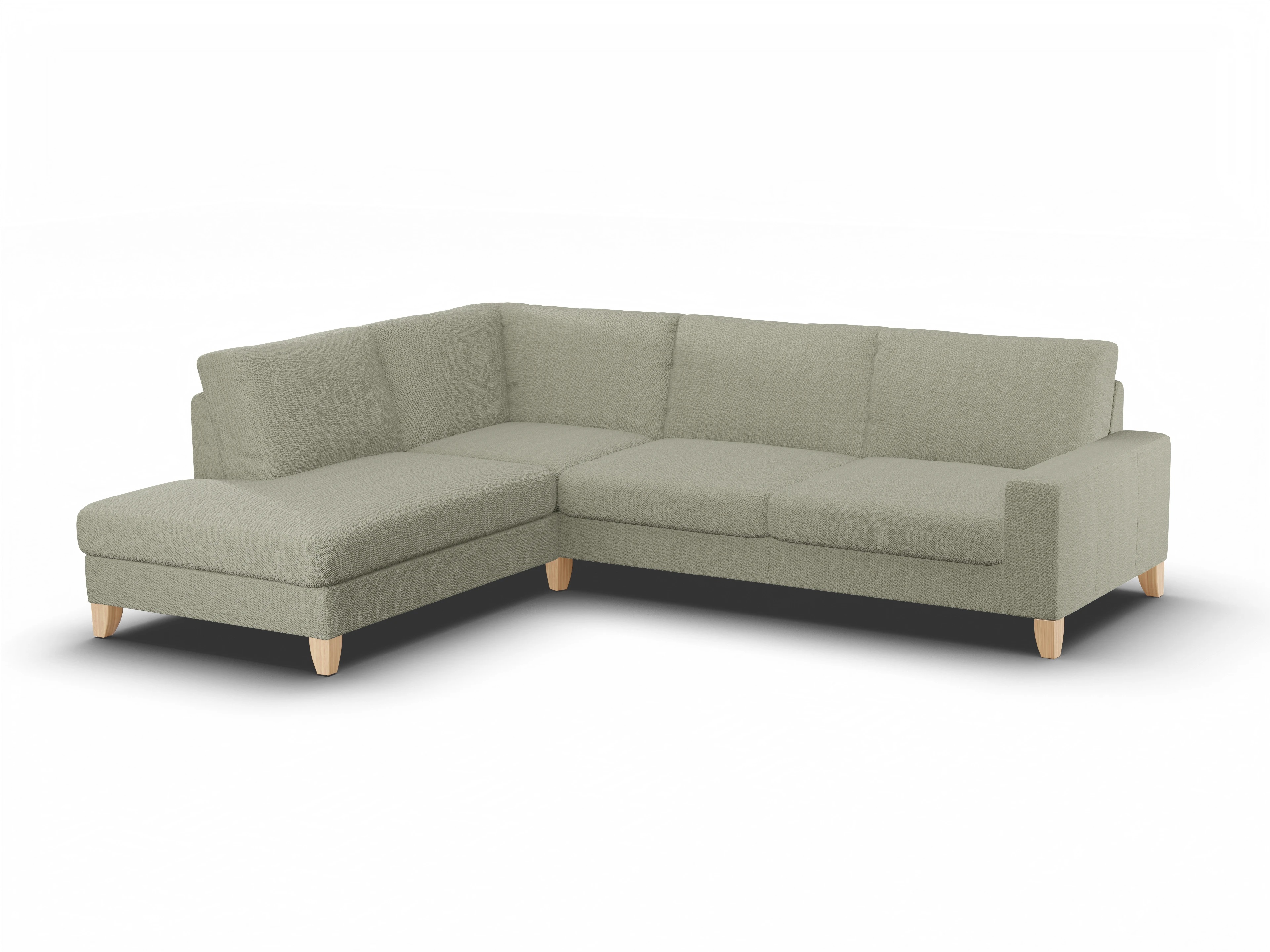 Ansicht des Produktes Casco 2.0 Ecksofa links Abschluss offen in Stoff Grau