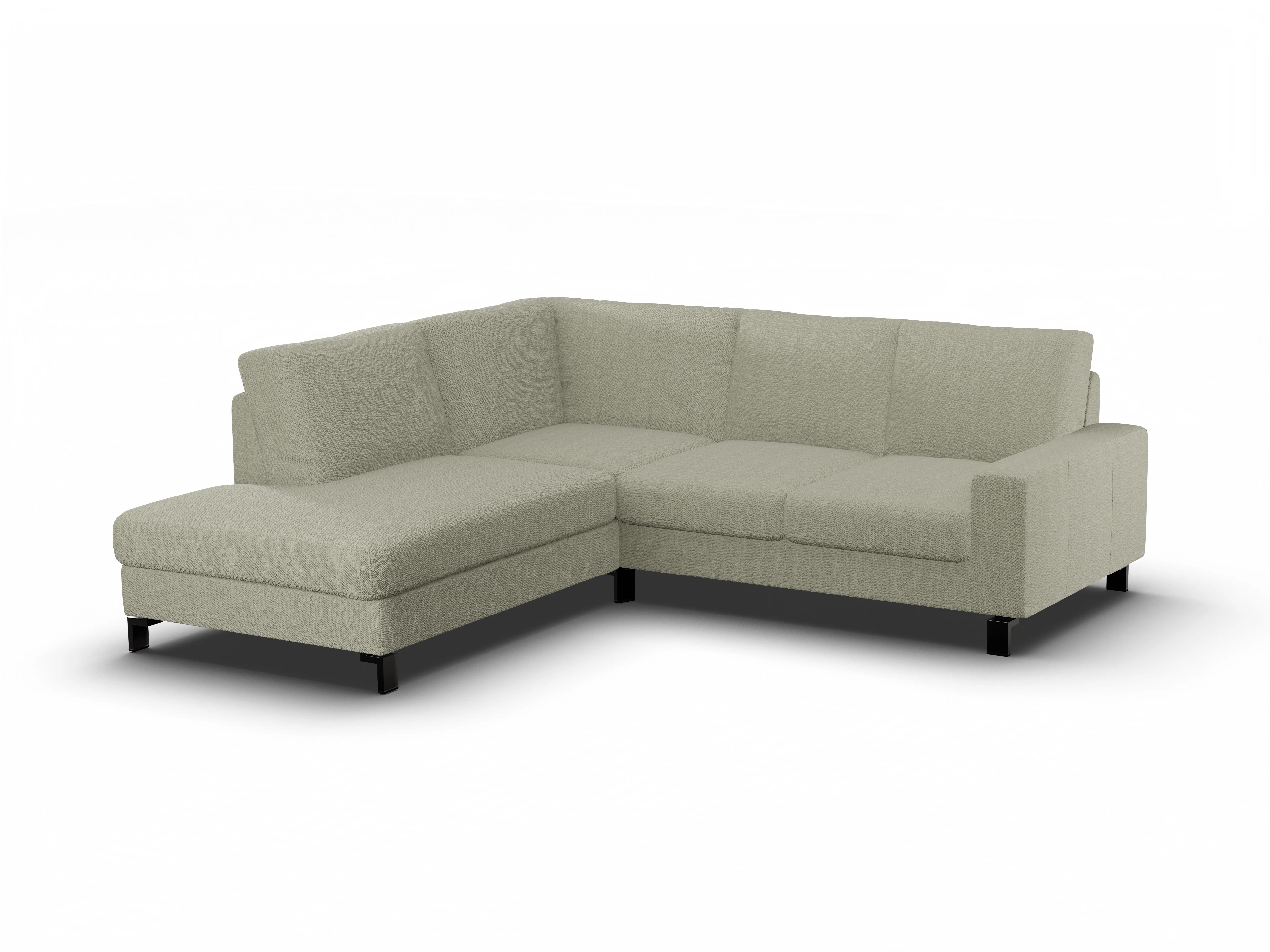 Ansicht des Produktes Casco 2.0 Ecksofa links Abschluss offen in Stoff Grau