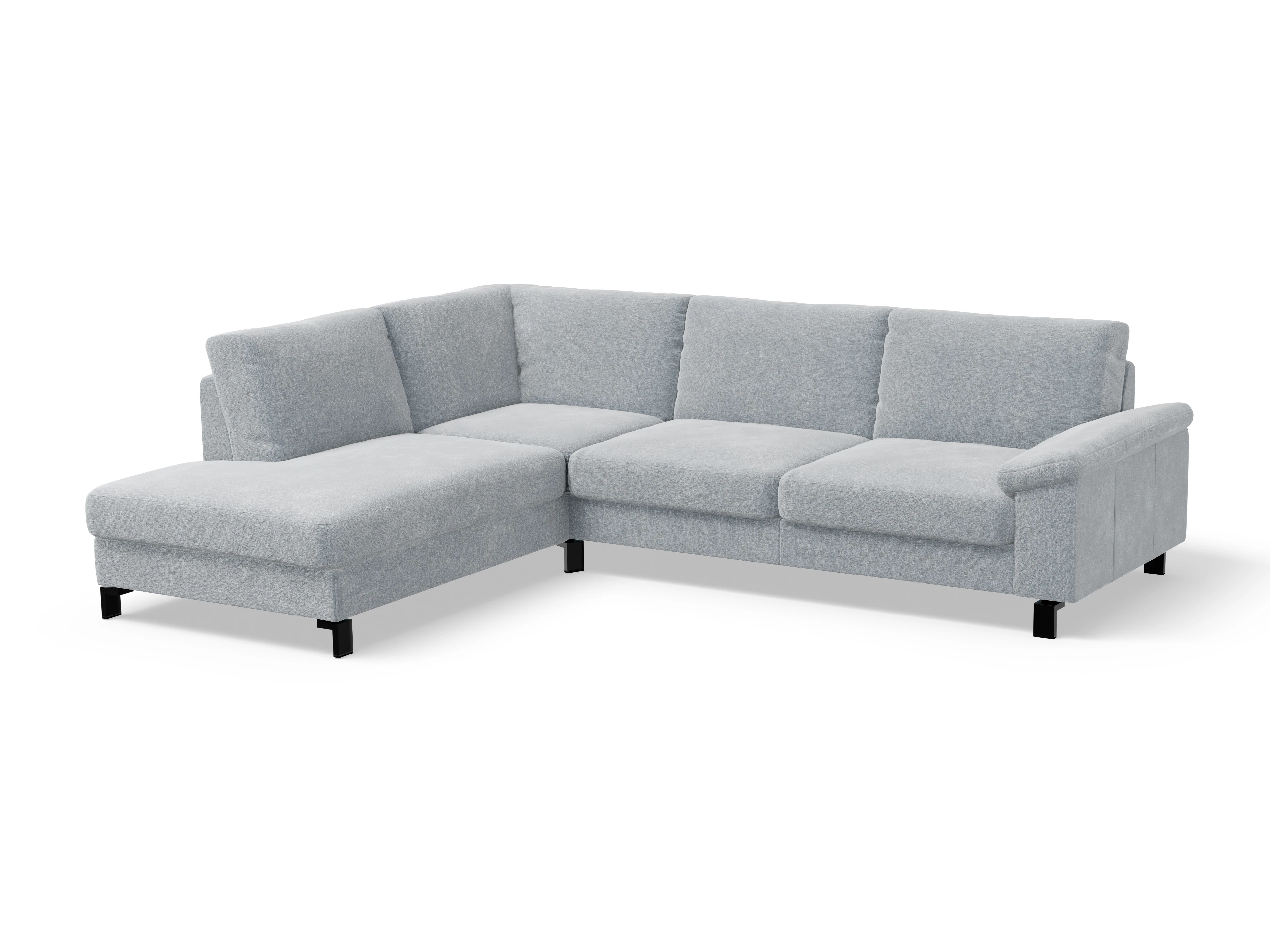 Ansicht des Produktes Casco 2.0 Ecksofa links Abschluss offen in Stoff Blau