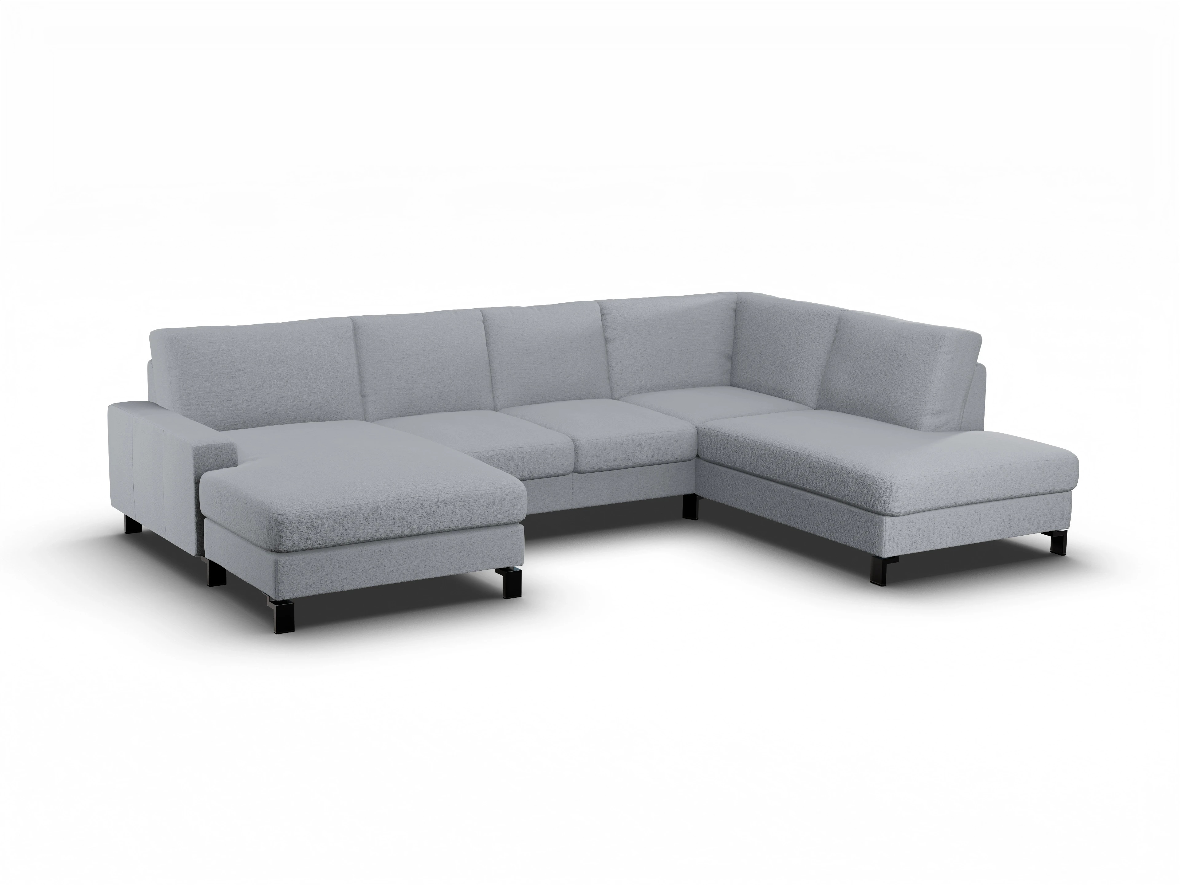 Ansicht des Produktes Casco 2.0 Wohnlandschaft offen beidseitig in Stoff Blau