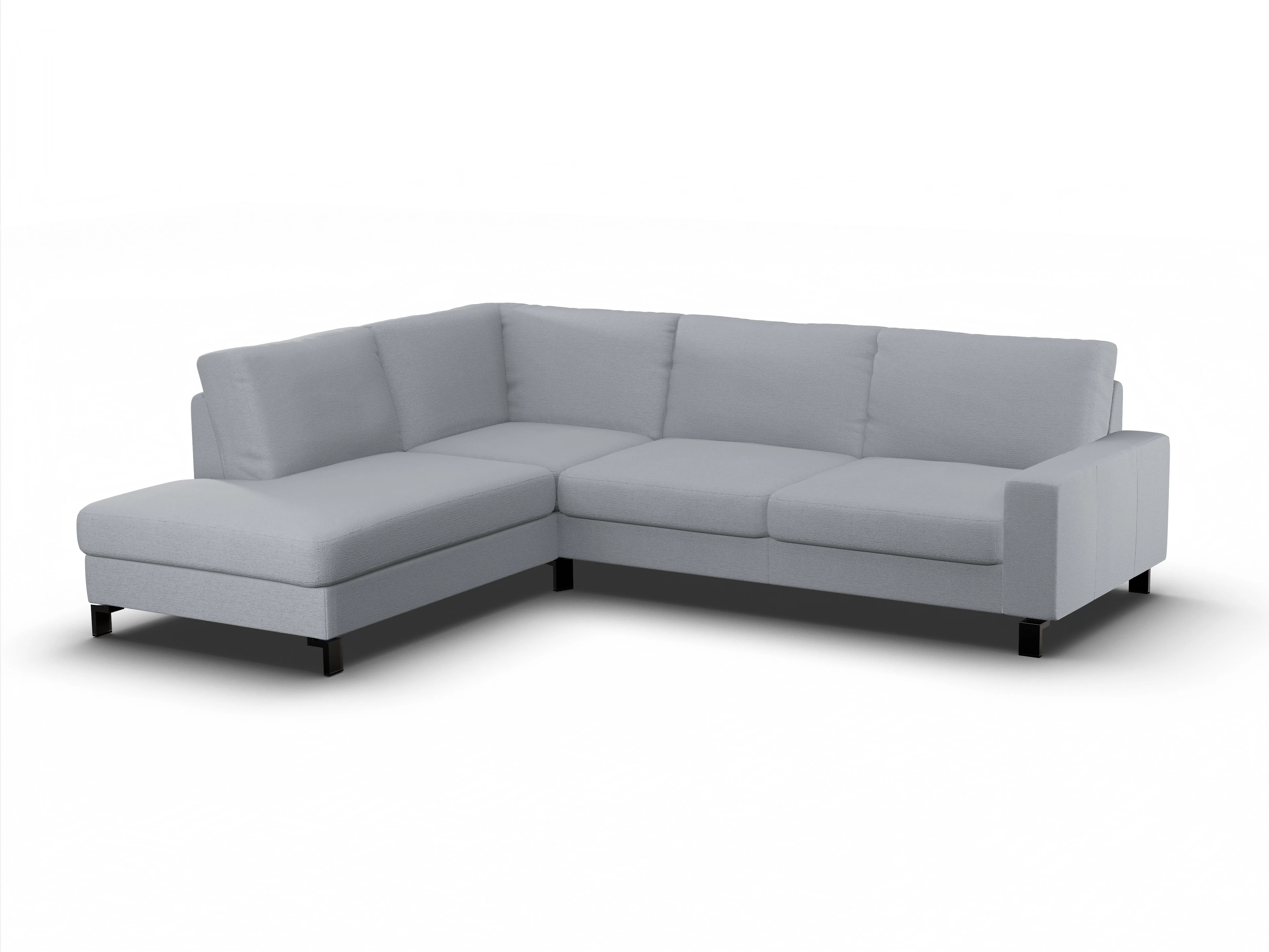 Ansicht des Produktes Casco 2.0 Ecksofa links Abschluss offen in Stoff Blau