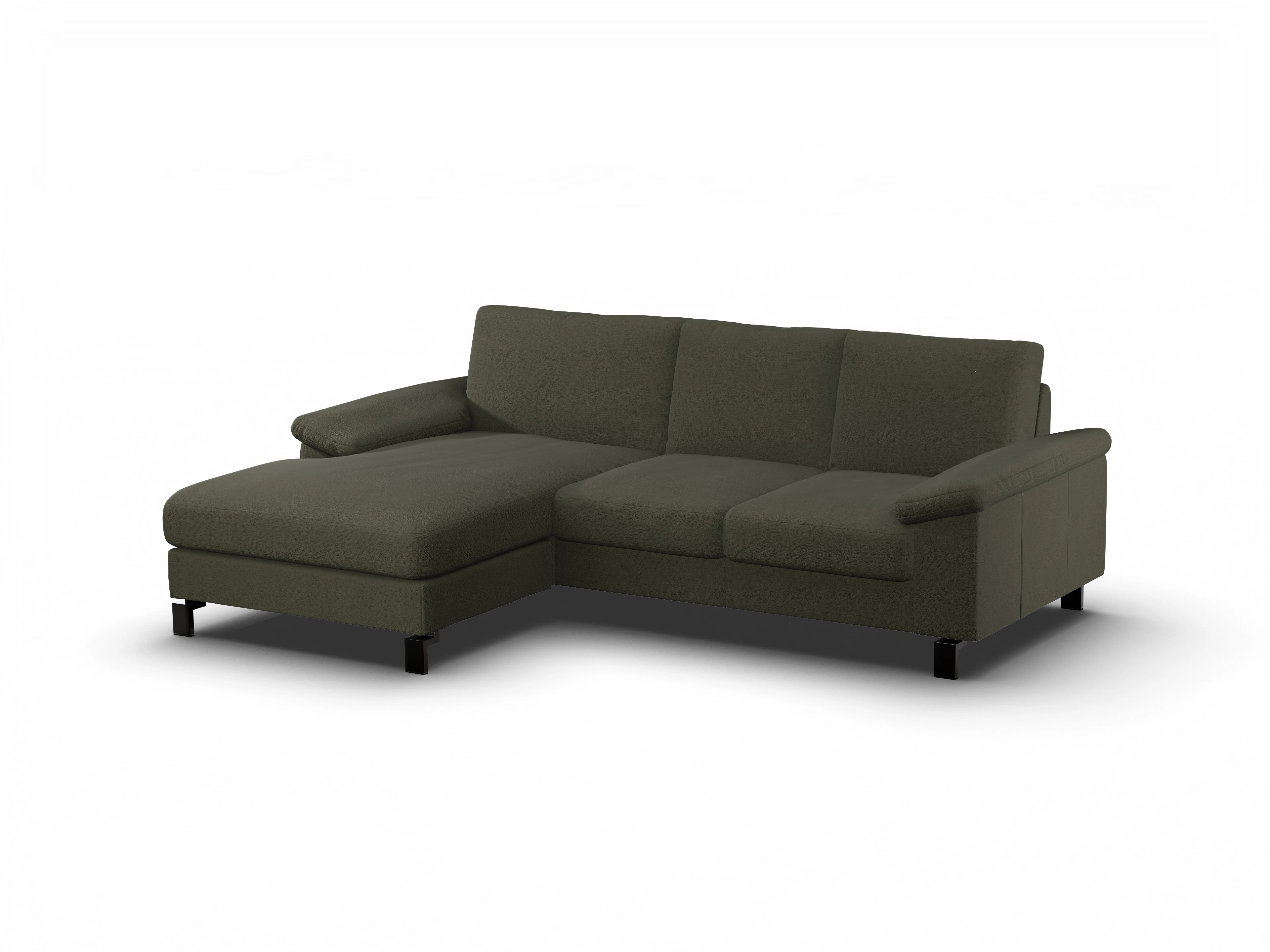 Ansicht des Produktes Casco 2.0 Ecksofa links Abschluss offen in Stoff Grün