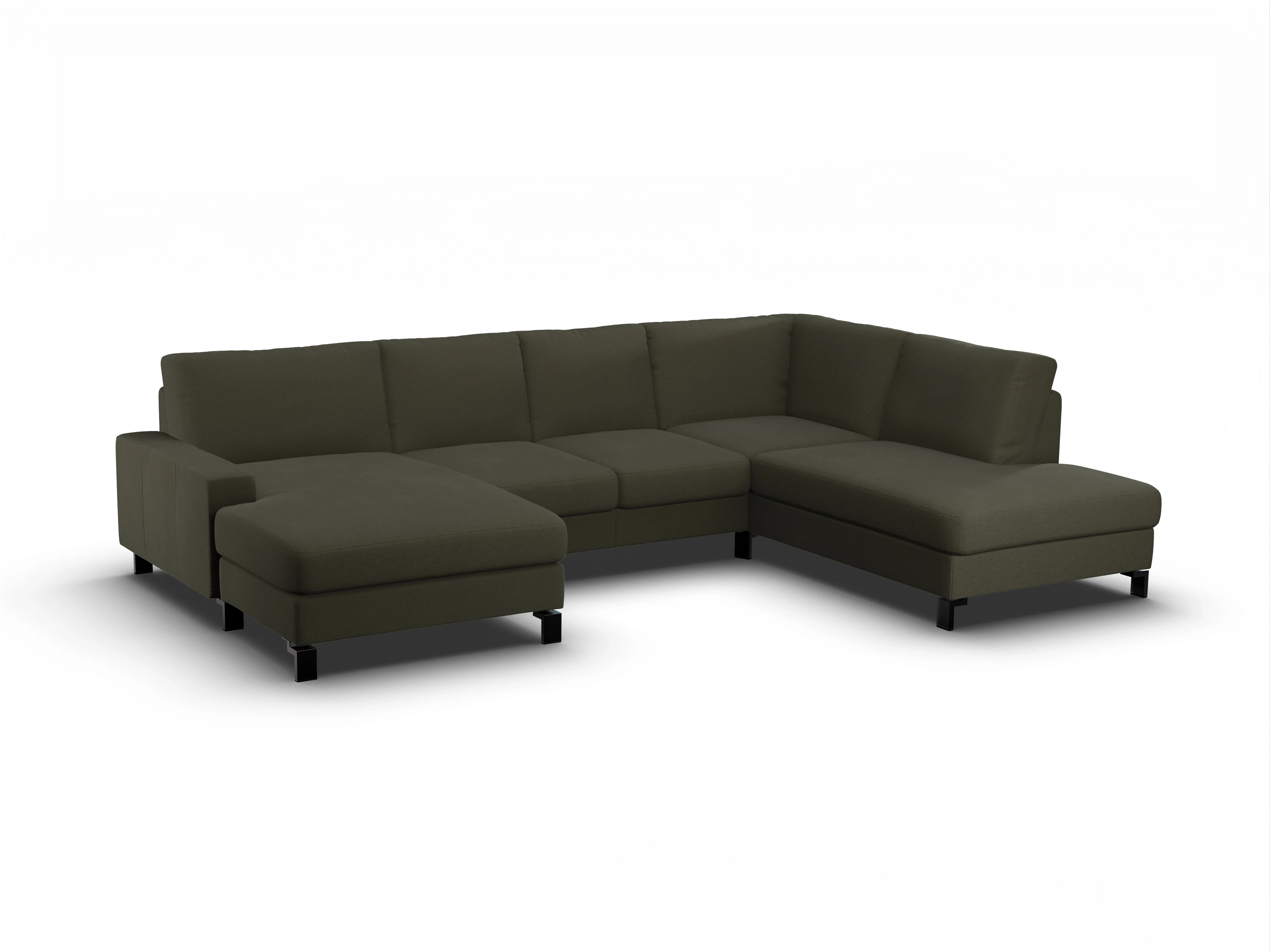 Ansicht des Produktes Casco 2.0 Wohnlandschaft offen beidseitig in Stoff Grün