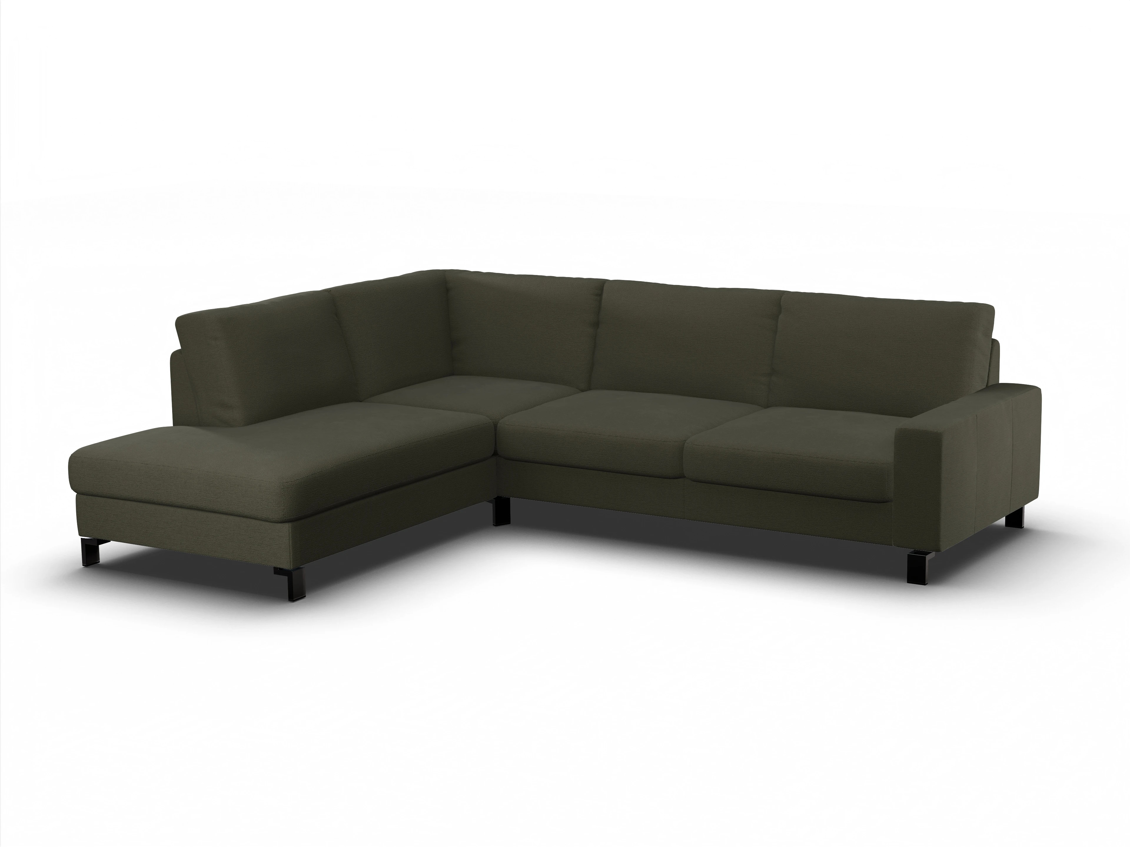 Ansicht des Produktes Casco 2.0 Ecksofa links Abschluss offen in Stoff Grün