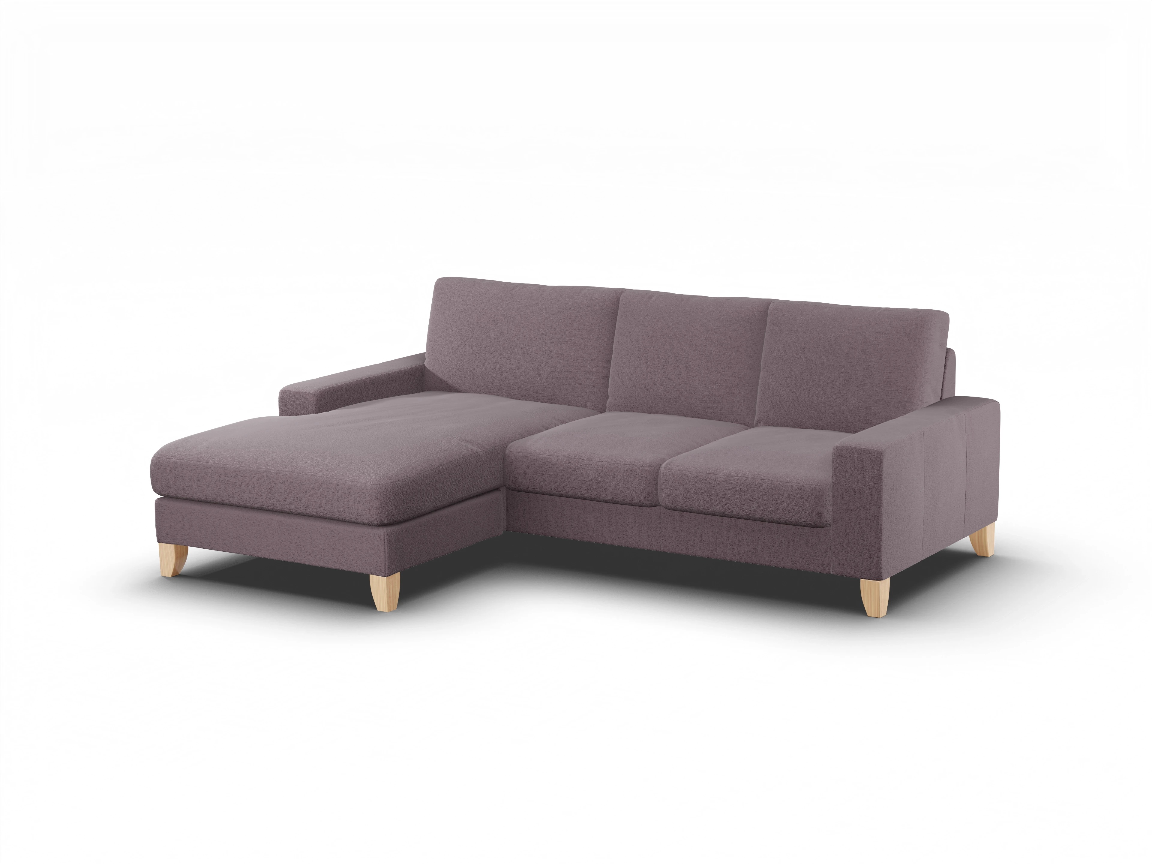 Ansicht des Produktes Casco 2.0 Ecksofa links Abschluss offen in Stoff Rosa