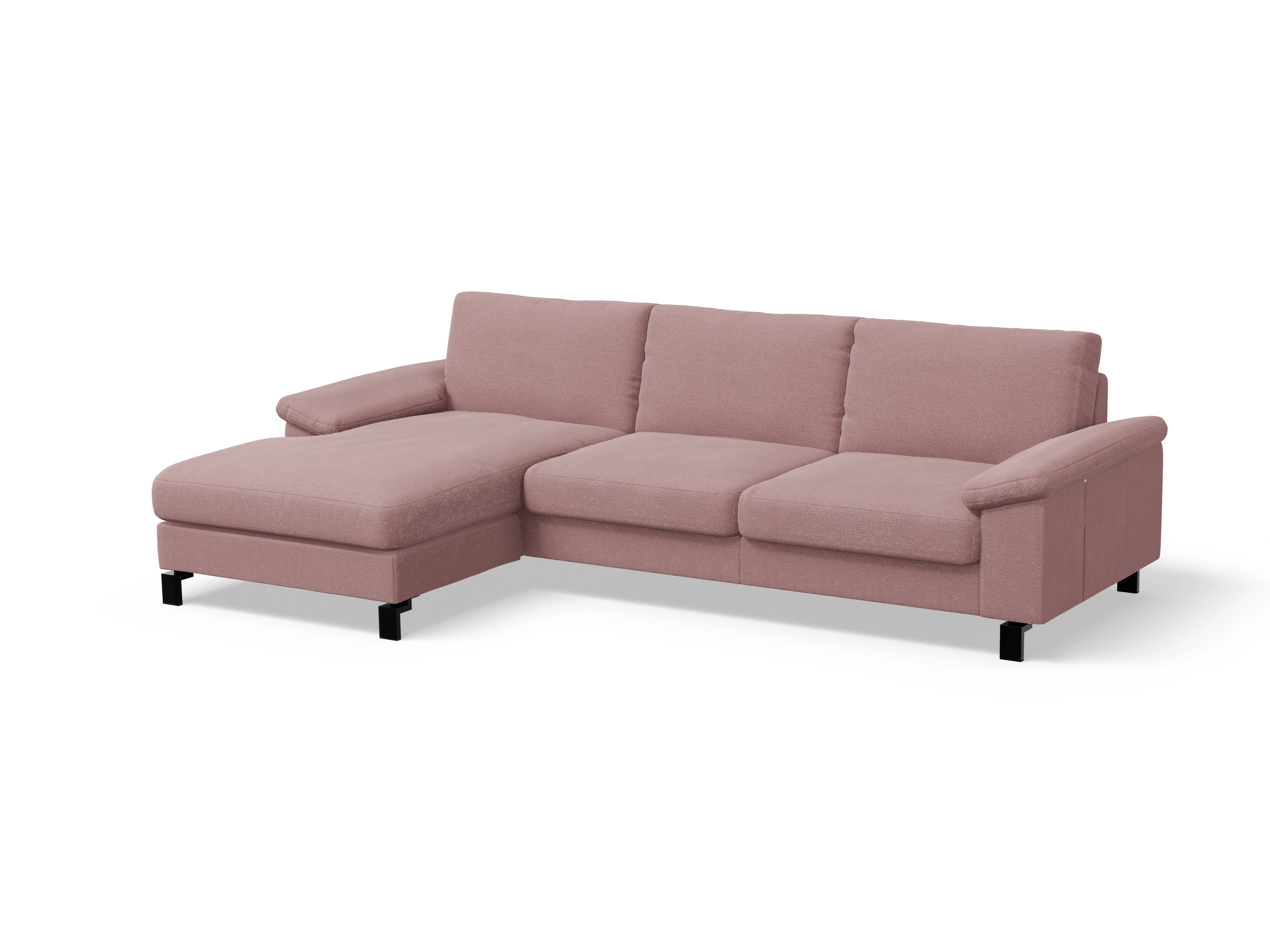 Casco Ecksofa LO Large L Ansicht des Produktes Casco 2.0 Ecksofa links Abschluss offen in Stoff Rosa