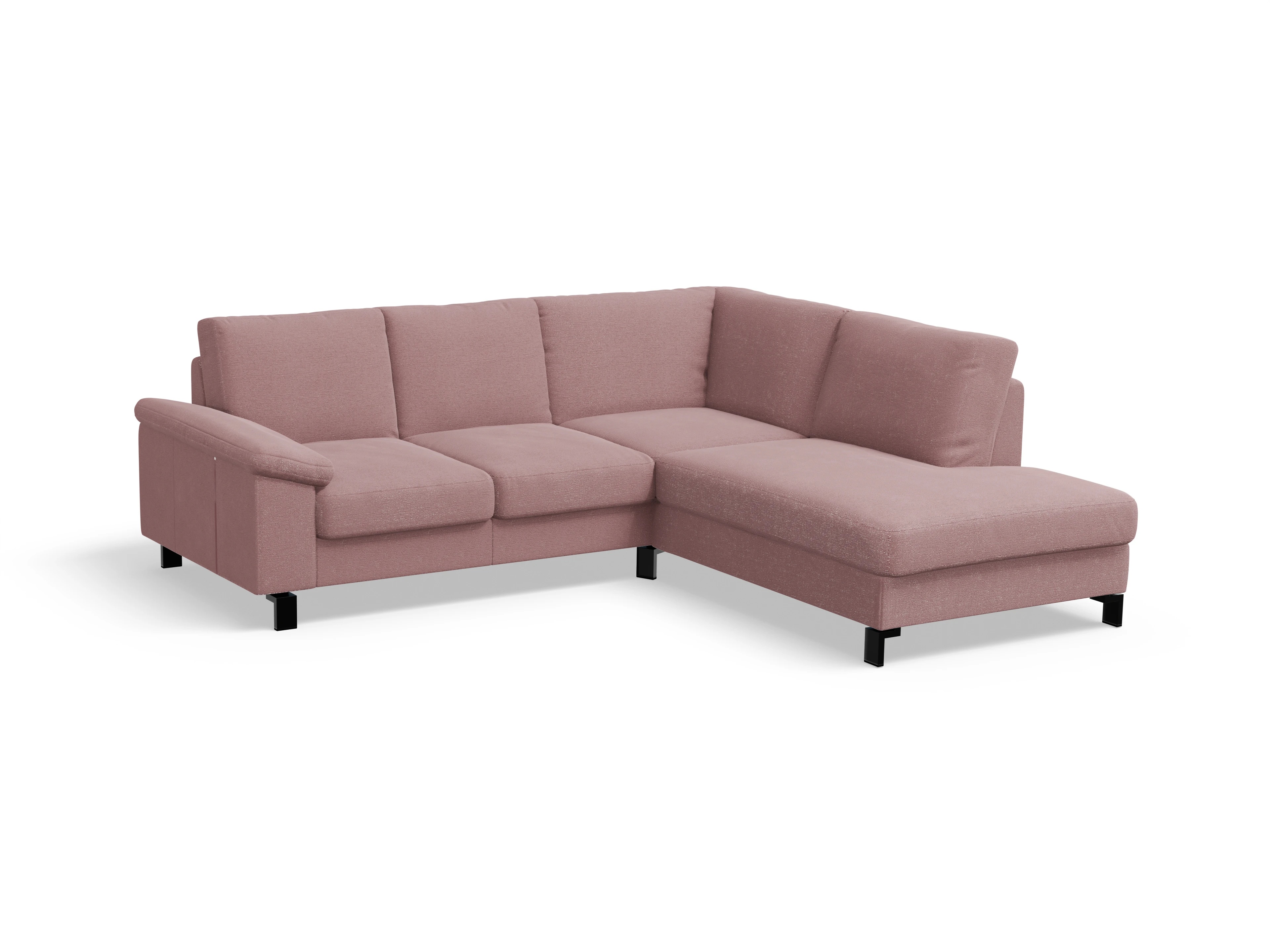Ansicht des Produktes Casco 2.0 Ecksofa rechts Abschluss offen in Stoff Rosa