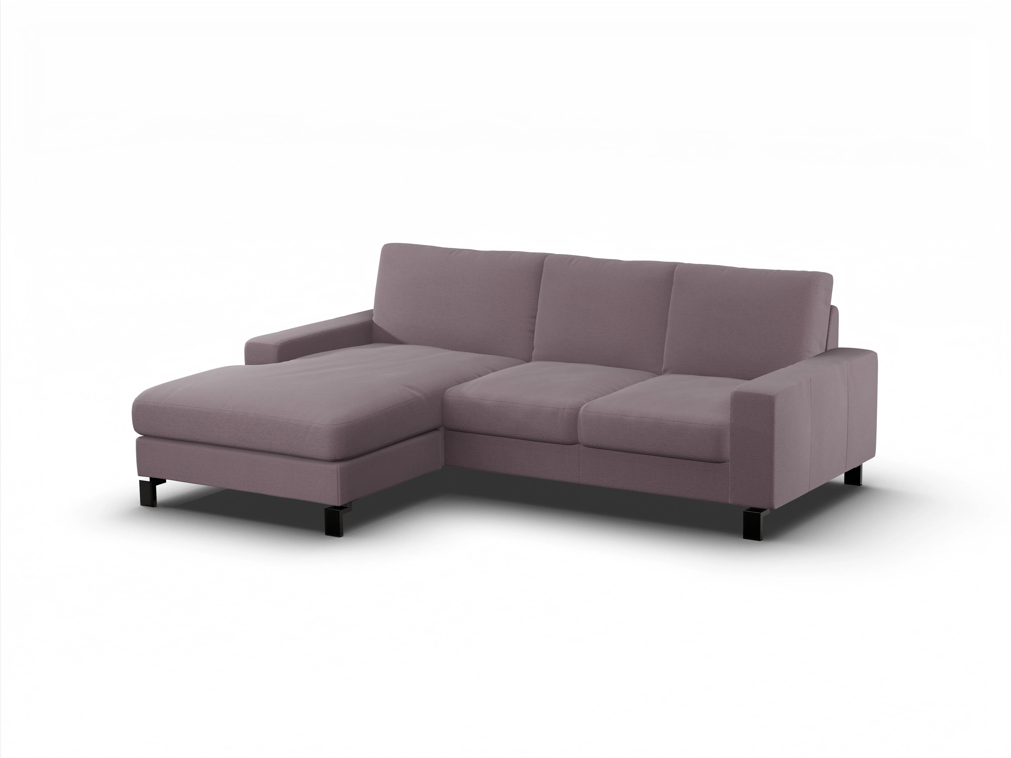 Ansicht des Produktes Casco 2.0 Ecksofa links Abschluss offen in Stoff Rosa