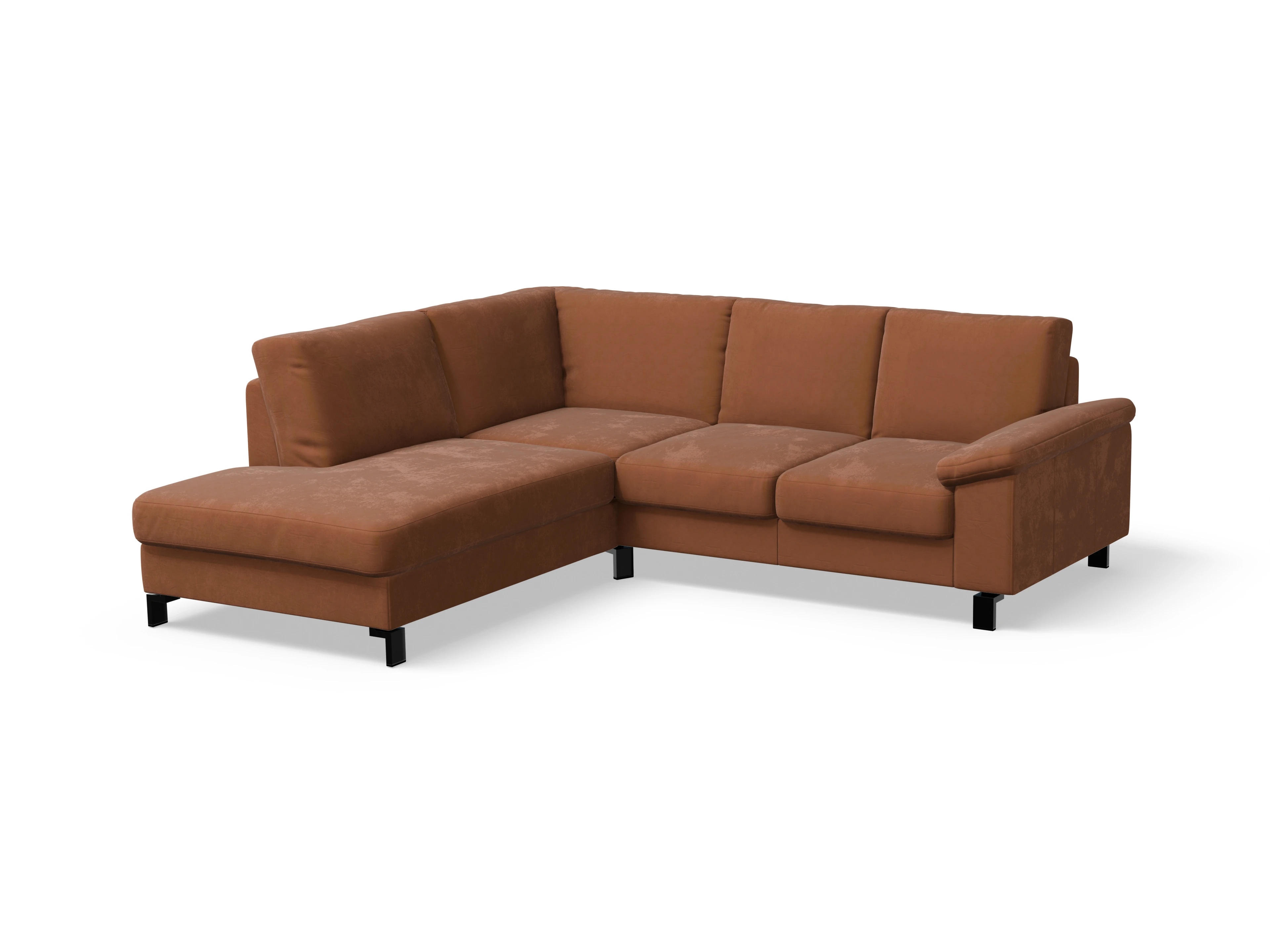 Ansicht des Produktes Casco 2.0 Ecksofa links Abschluss offen in Stoff Braun