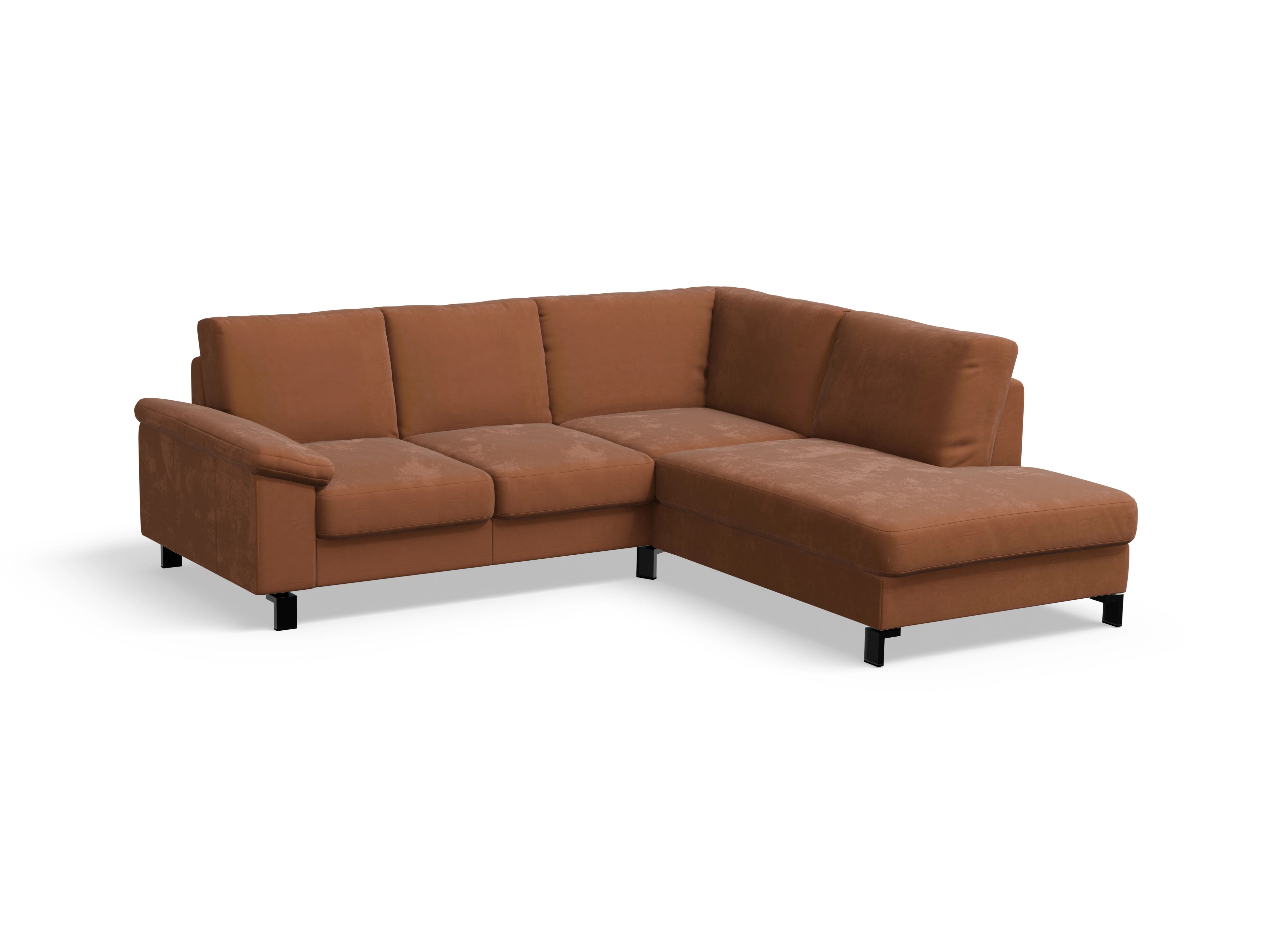 Casco Ecksofa UM Small R Ansicht des Produktes Casco 2.0 Ecksofa rechts Abschluss offen in Stoff Braun