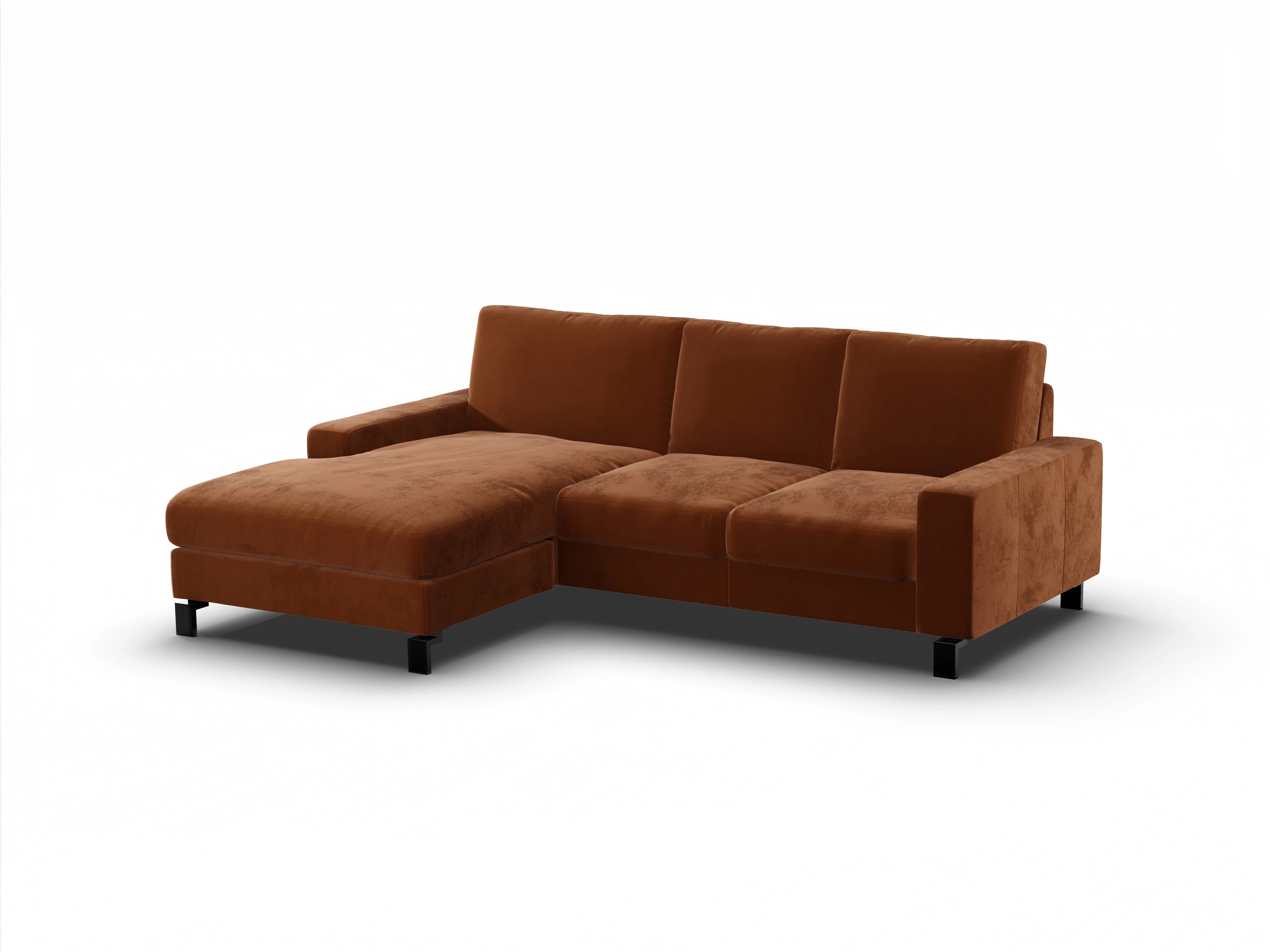 Ansicht des Produktes Casco 2.0 Ecksofa links Abschluss offen in Stoff Braun