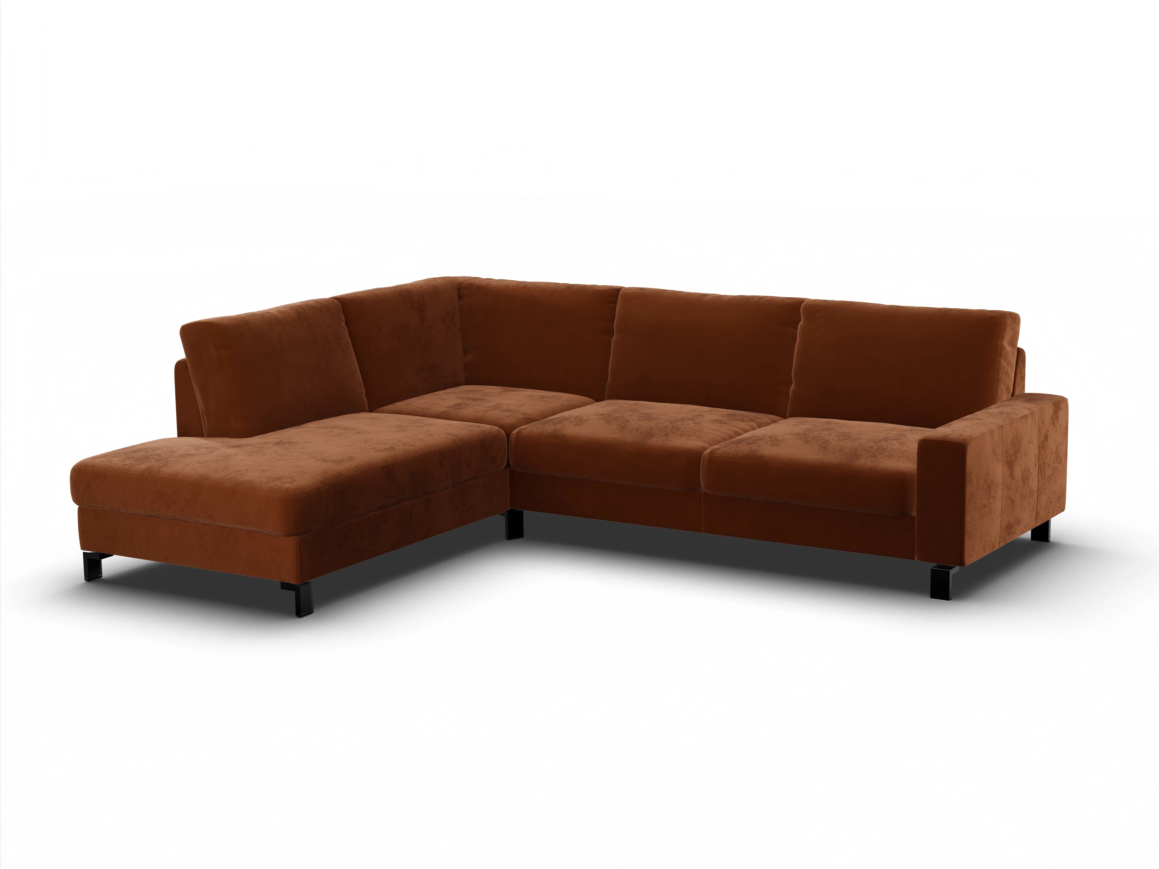 Ansicht des Produktes Casco 2.0 Ecksofa links Abschluss offen in Stoff Braun