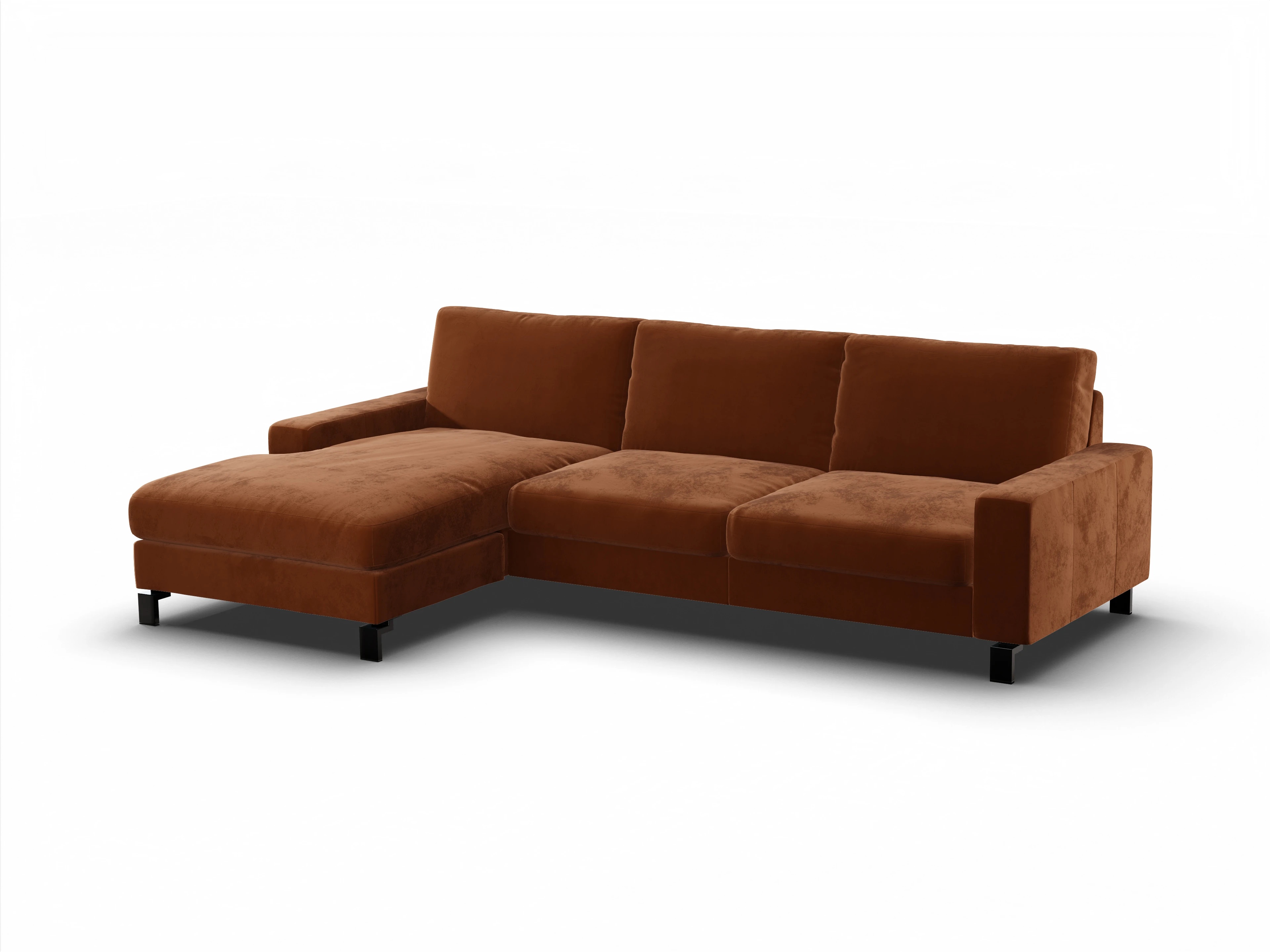 Ansicht des Produktes Casco 2.0 Ecksofa links Abschluss offen in Stoff Braun