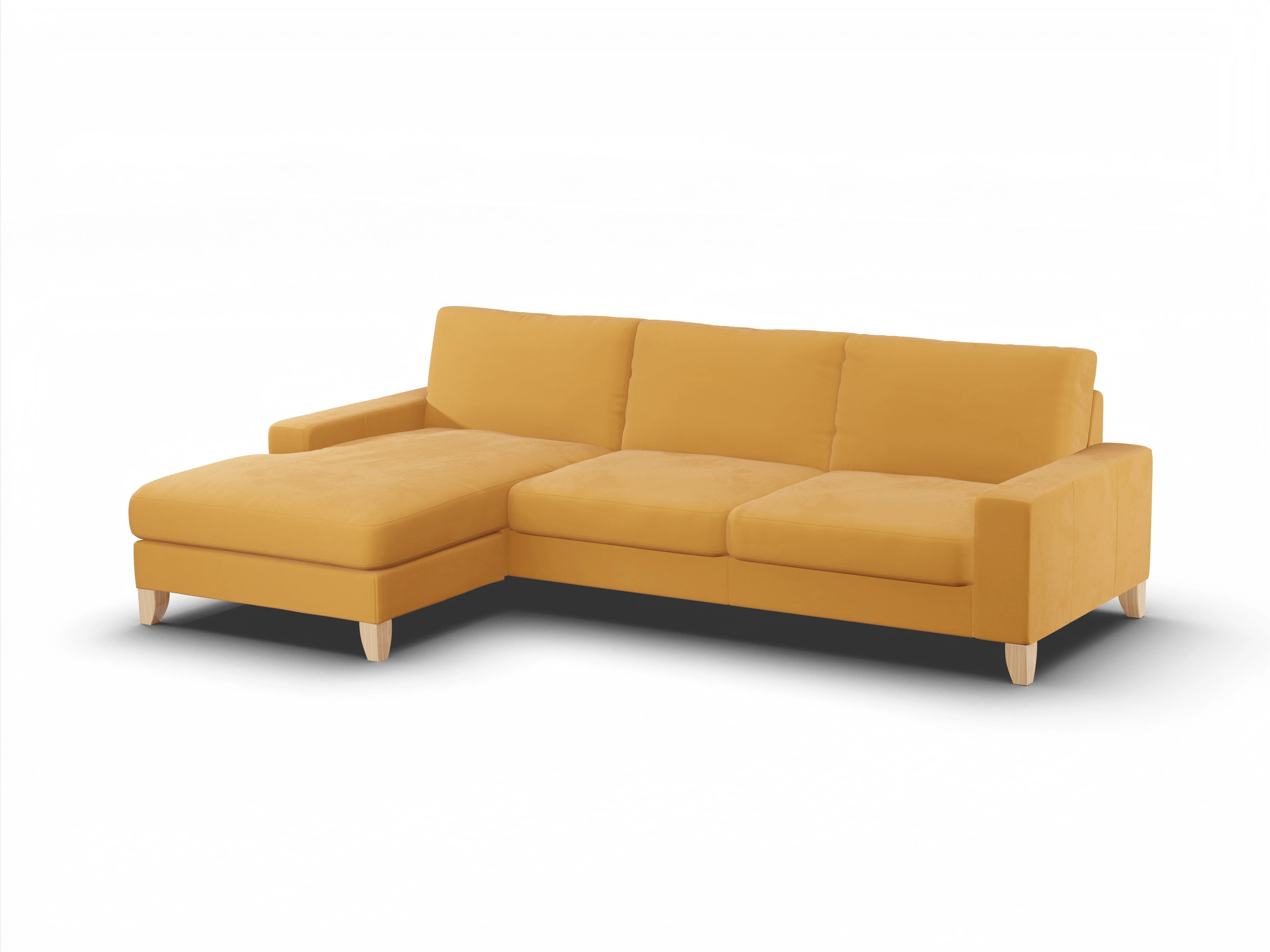 Ansicht des Produktes Casco 2.0 Ecksofa links Abschluss offen in Stoff Orange