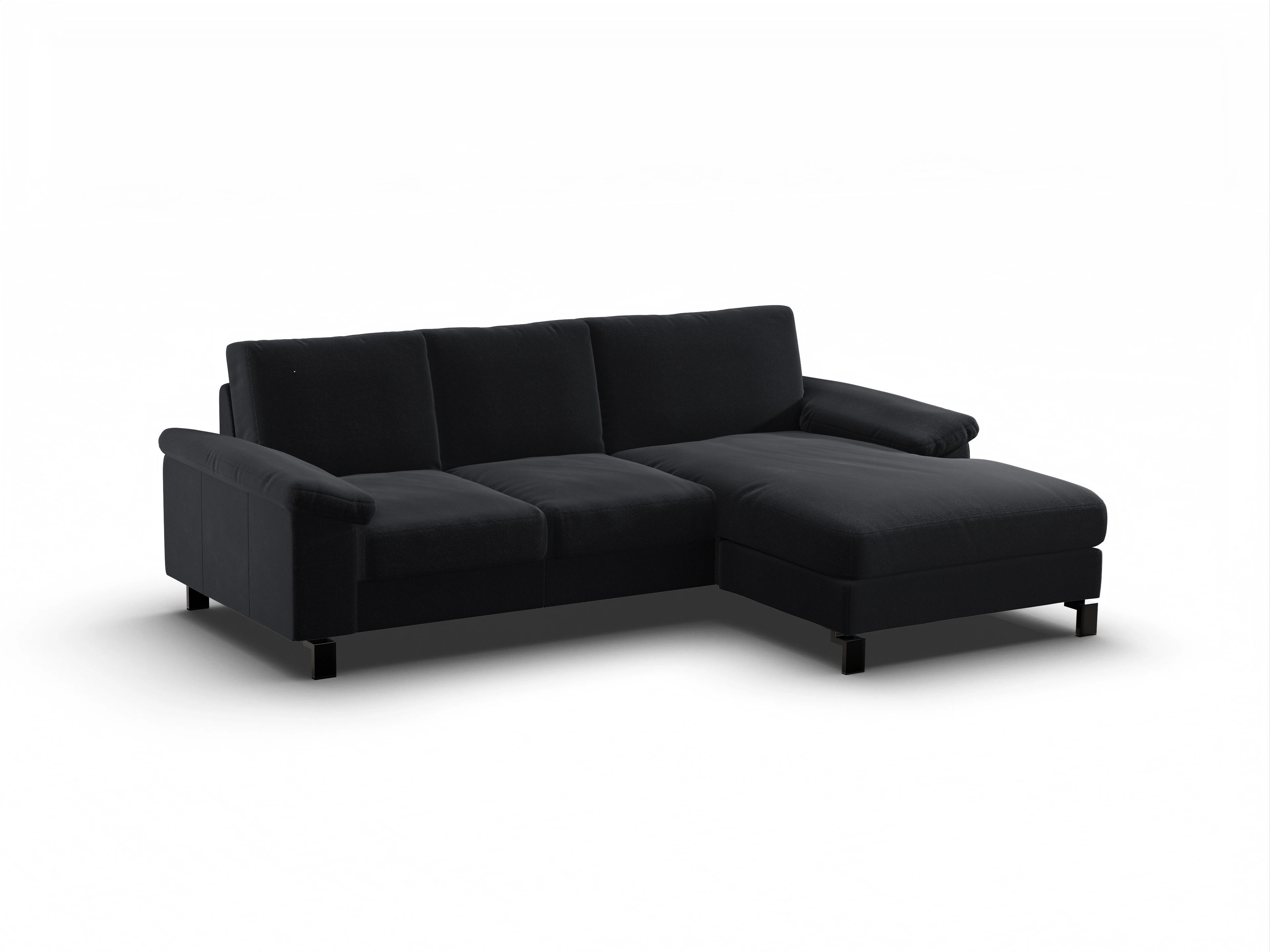 Casco Ecksofa LO Medium R Ansicht des Produktes Casco 2.0 Ecksofa rechts Abschluss offen in Stoff Schwarz