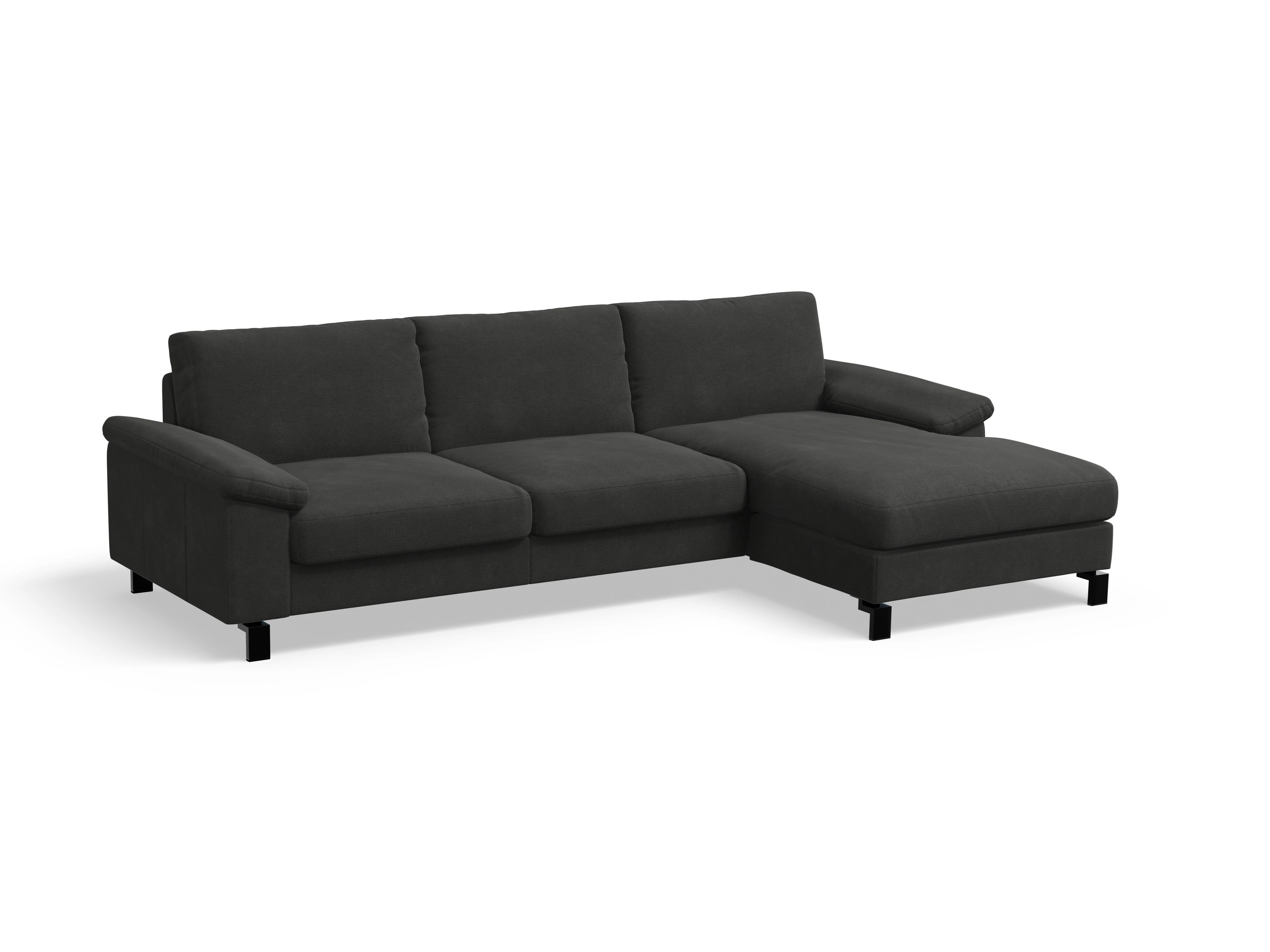 Ansicht des Produktes Casco 2.0 Ecksofa rechts Abschluss offen in Stoff Schwarz