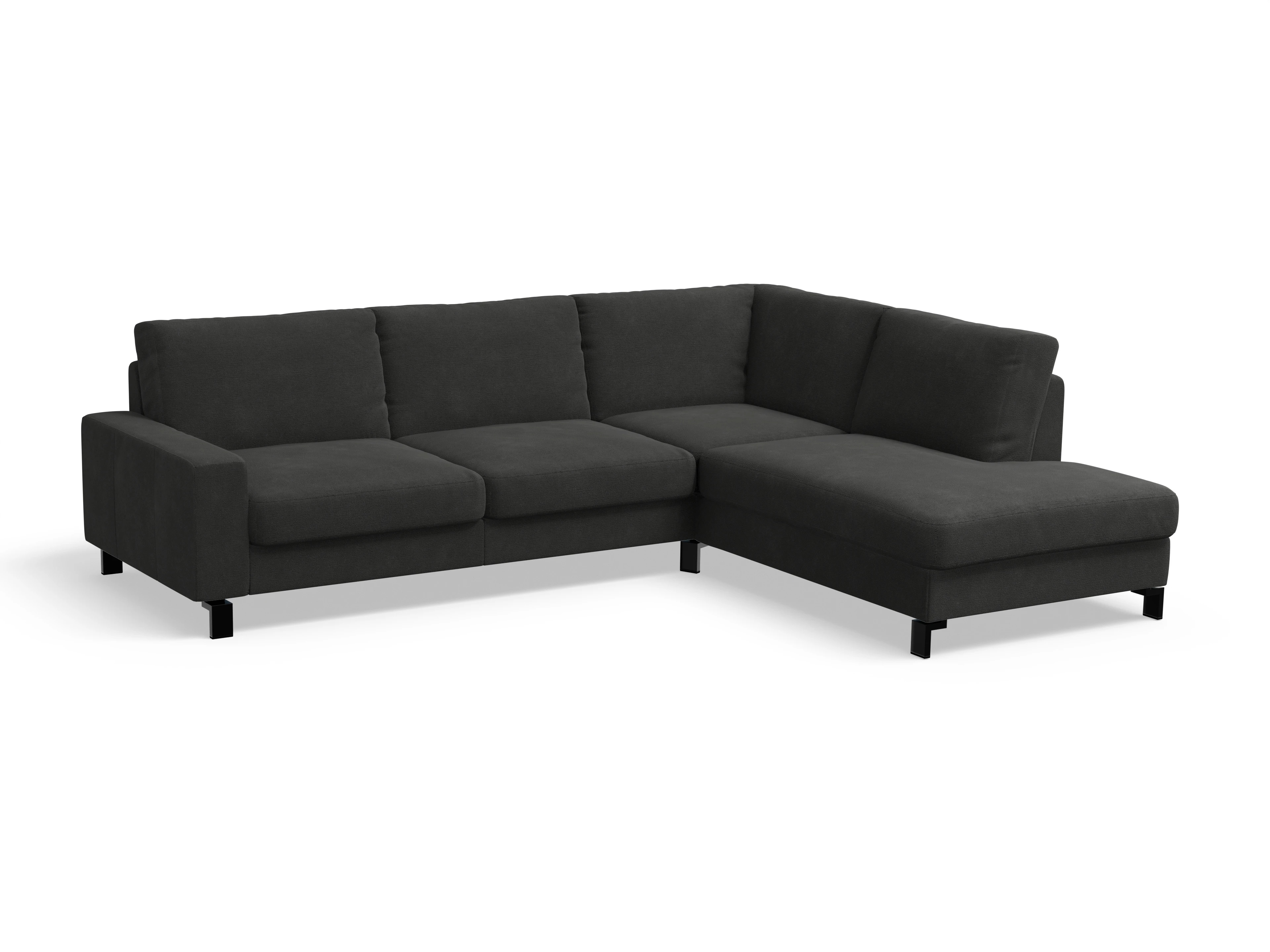 Ansicht des Produktes Casco 2.0 Ecksofa rechts Abschluss offen in Stoff Schwarz