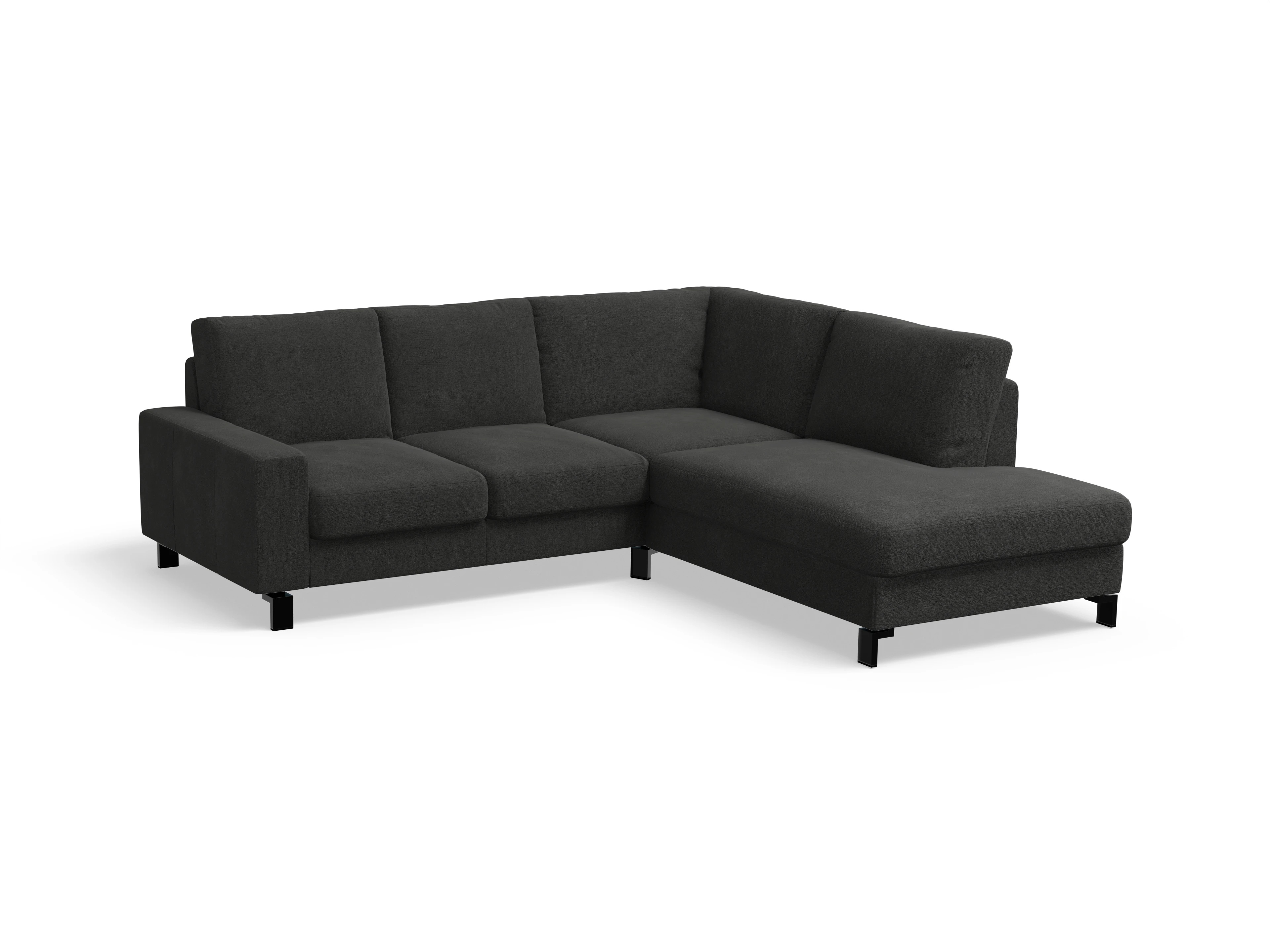 Casco Ecksofa UM Small R Ansicht des Produktes Casco 2.0 Ecksofa rechts Abschluss offen in Stoff Schwarz
