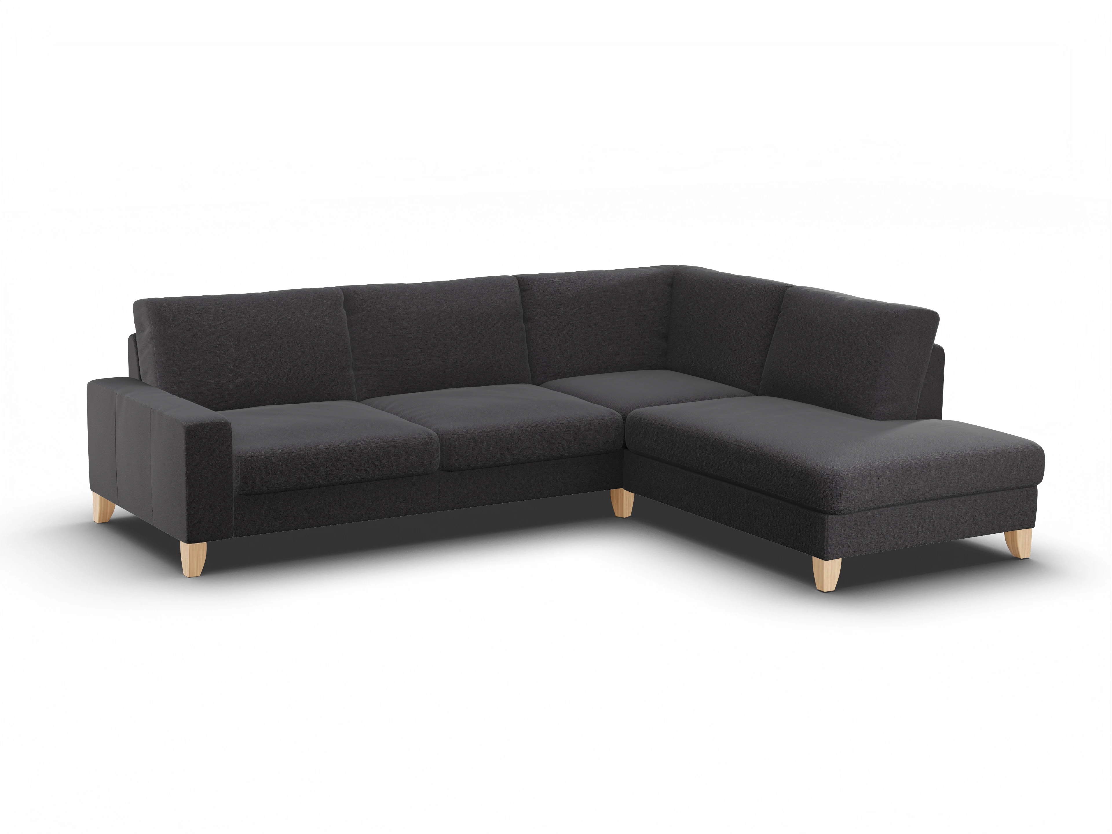 Ansicht des Produktes Casco 2.0 Ecksofa rechts Abschluss offen in Stoff Grau