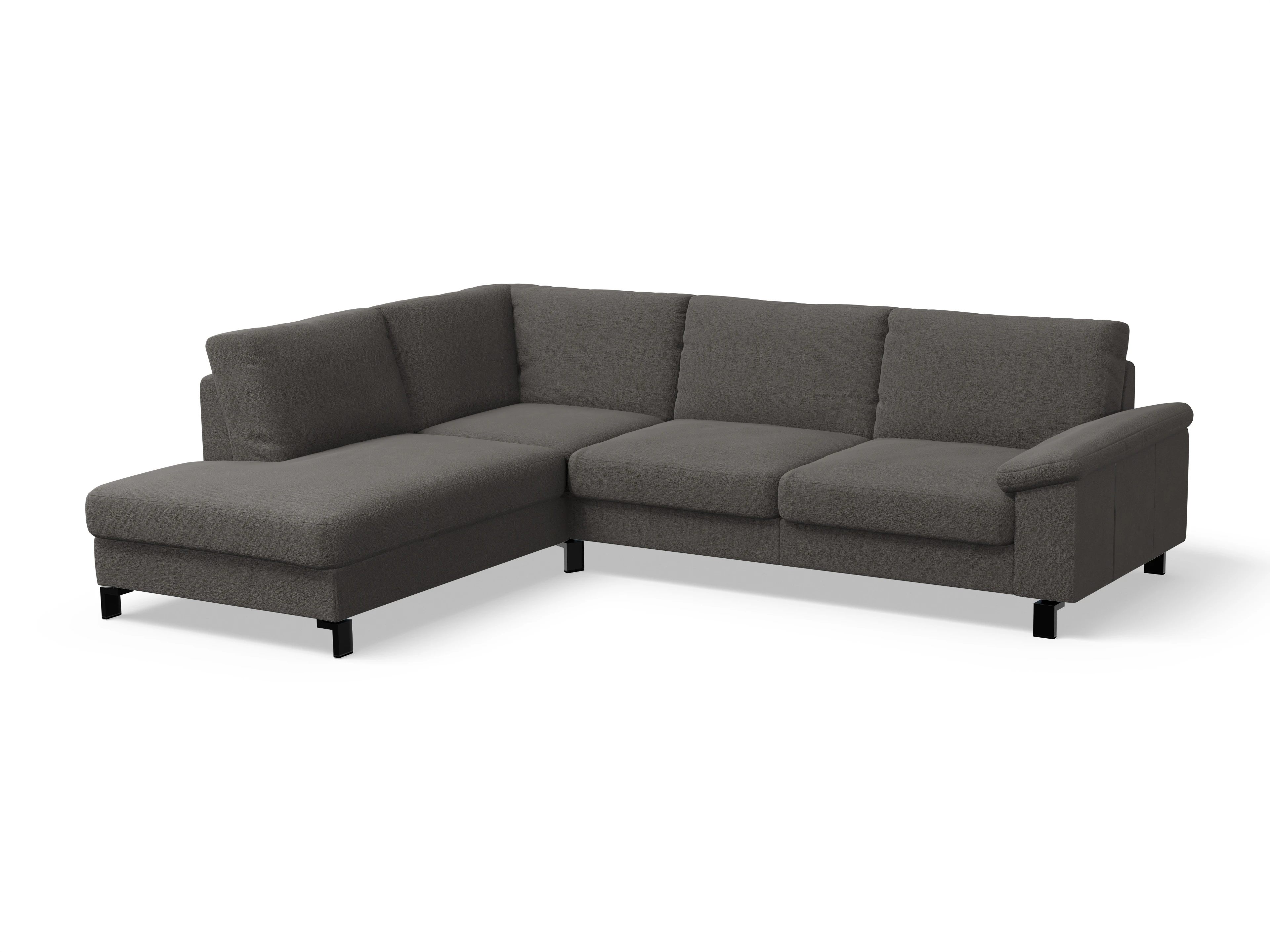 Casco Ecksofa UM Large L Ansicht des Produktes Casco 2.0 Ecksofa links Abschluss offen in Stoff Grau