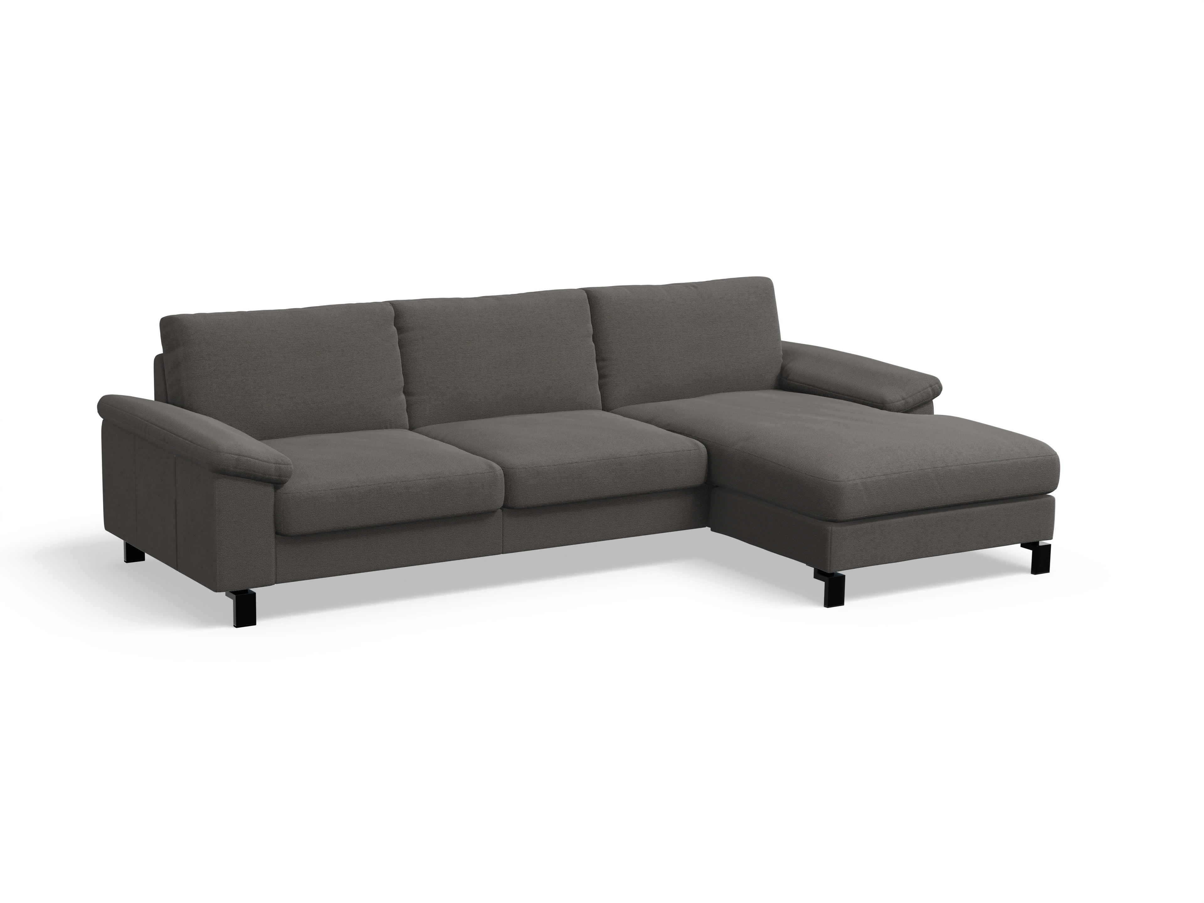 Ansicht des Produktes Casco 2.0 Ecksofa rechts Abschluss offen in Stoff Grau