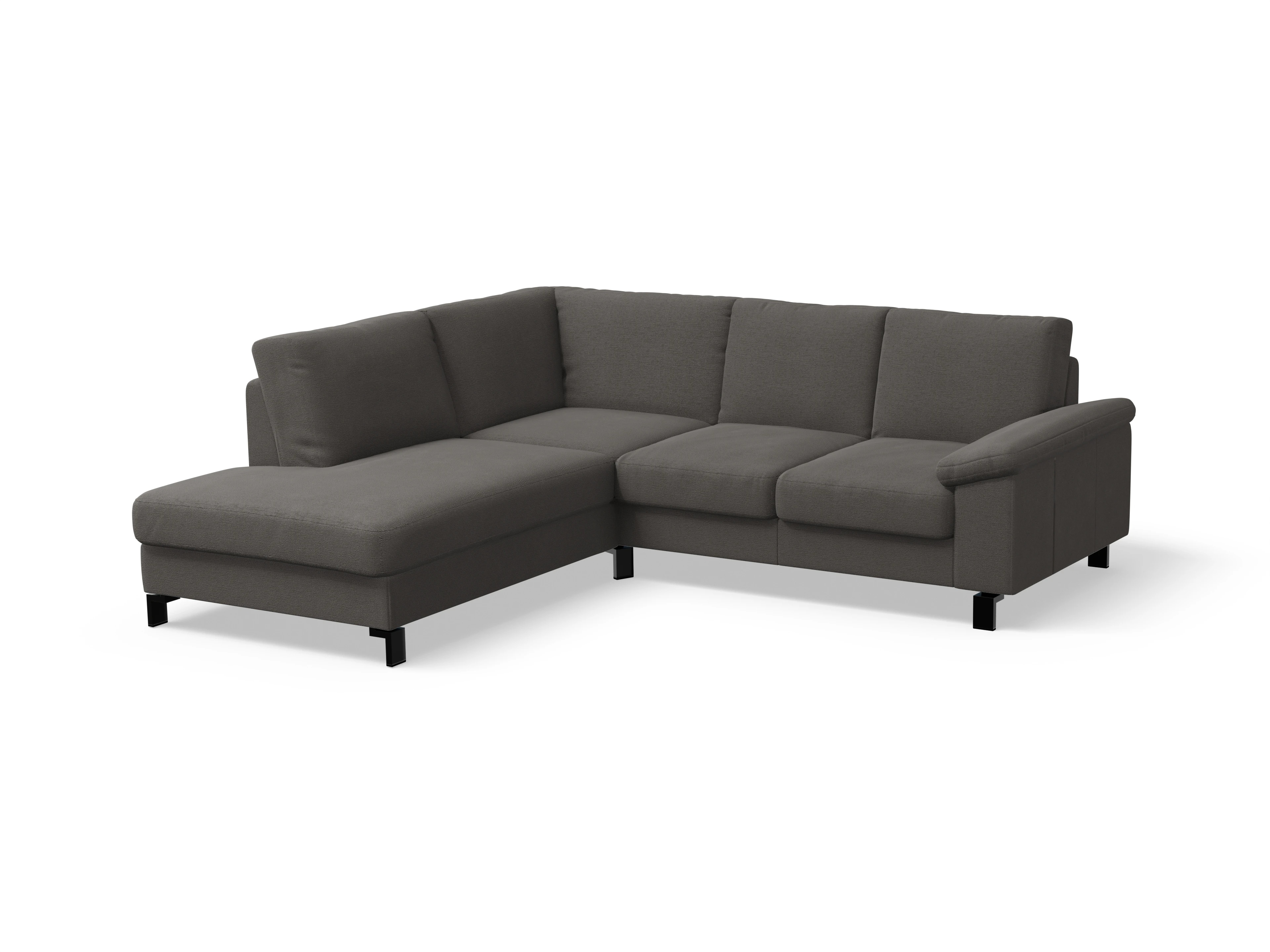 Ansicht des Produktes Casco 2.0 Ecksofa links Abschluss offen in Stoff Grau