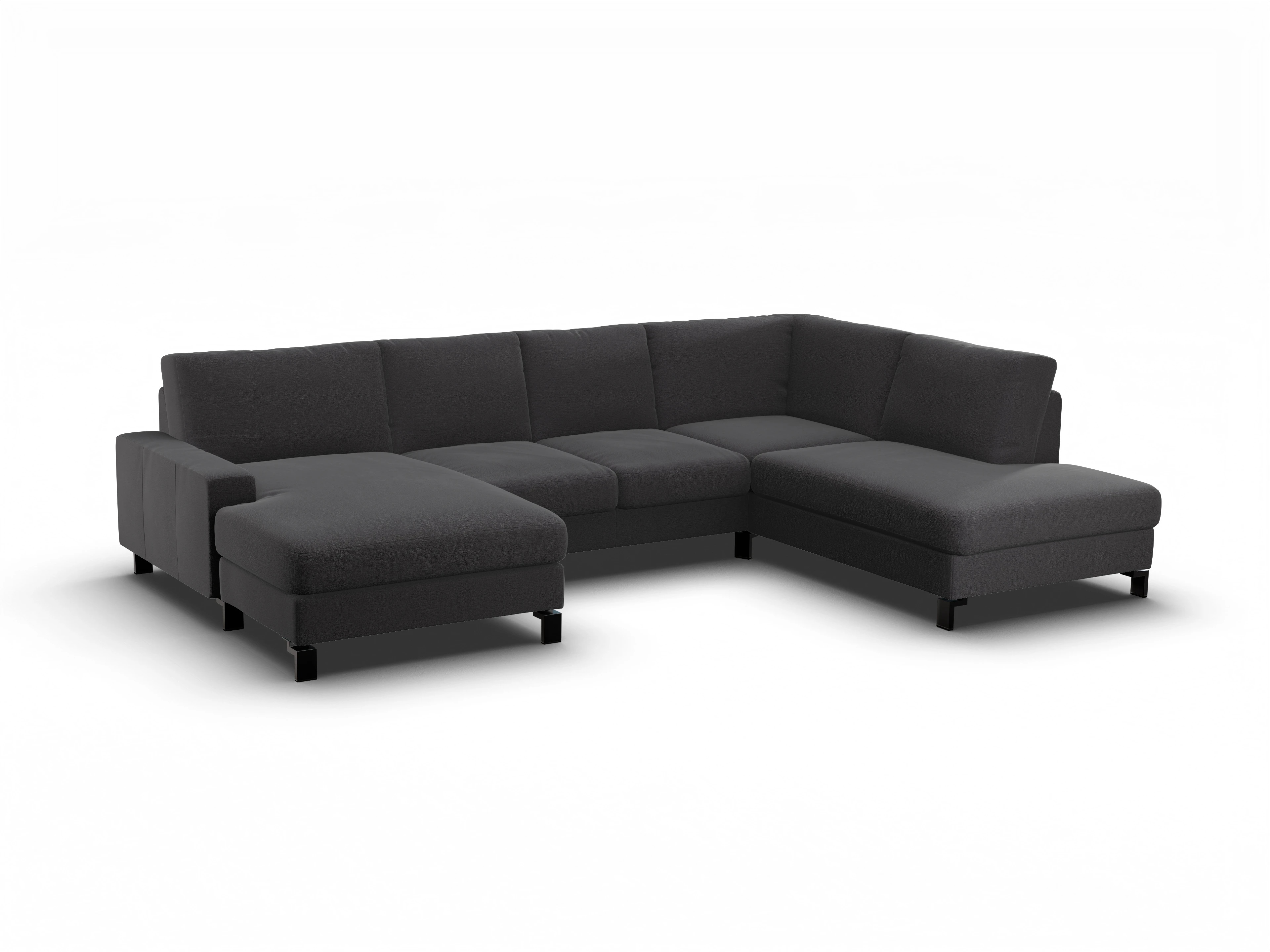 Ansicht des Produktes Casco 2.0 Wohnlandschaft offen beidseitig in Stoff Grau