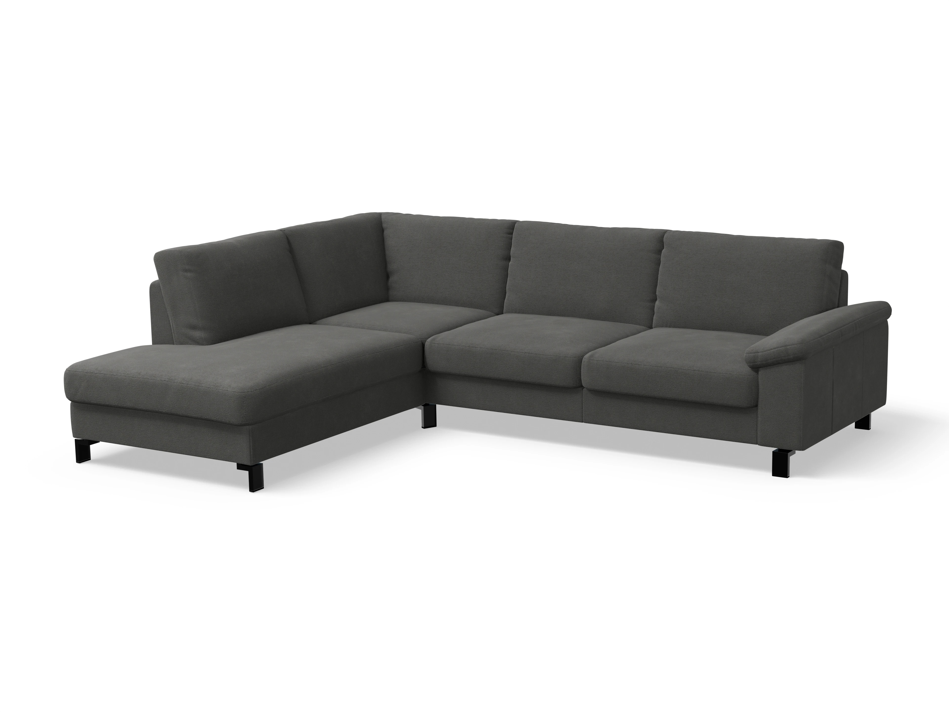 Ansicht des Produktes Casco 2.0 Ecksofa links Abschluss offen in Stoff Grau