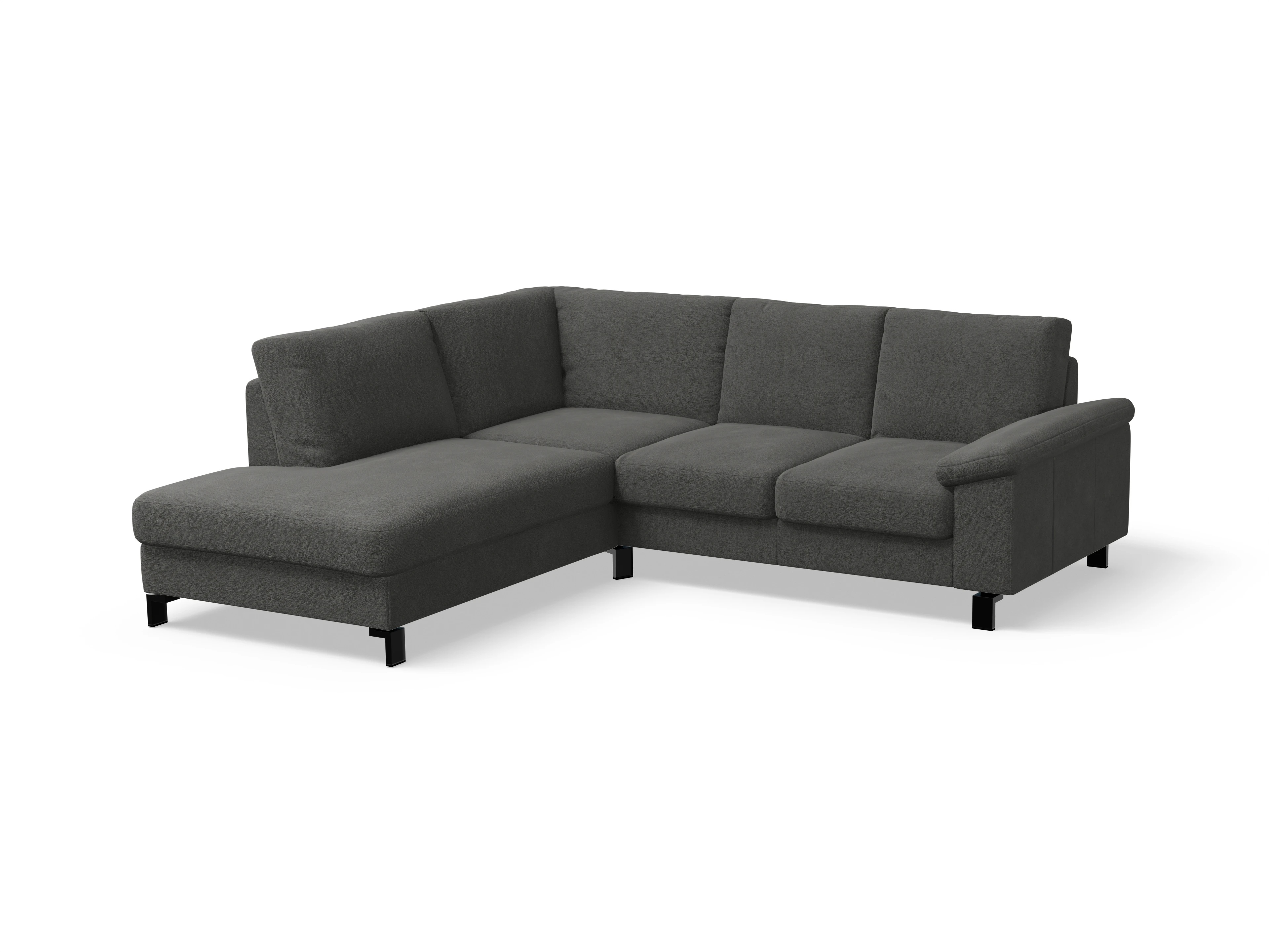 Casco Ecksofa UM Small L Ansicht des Produktes Casco 2.0 Ecksofa links Abschluss offen in Stoff Grau