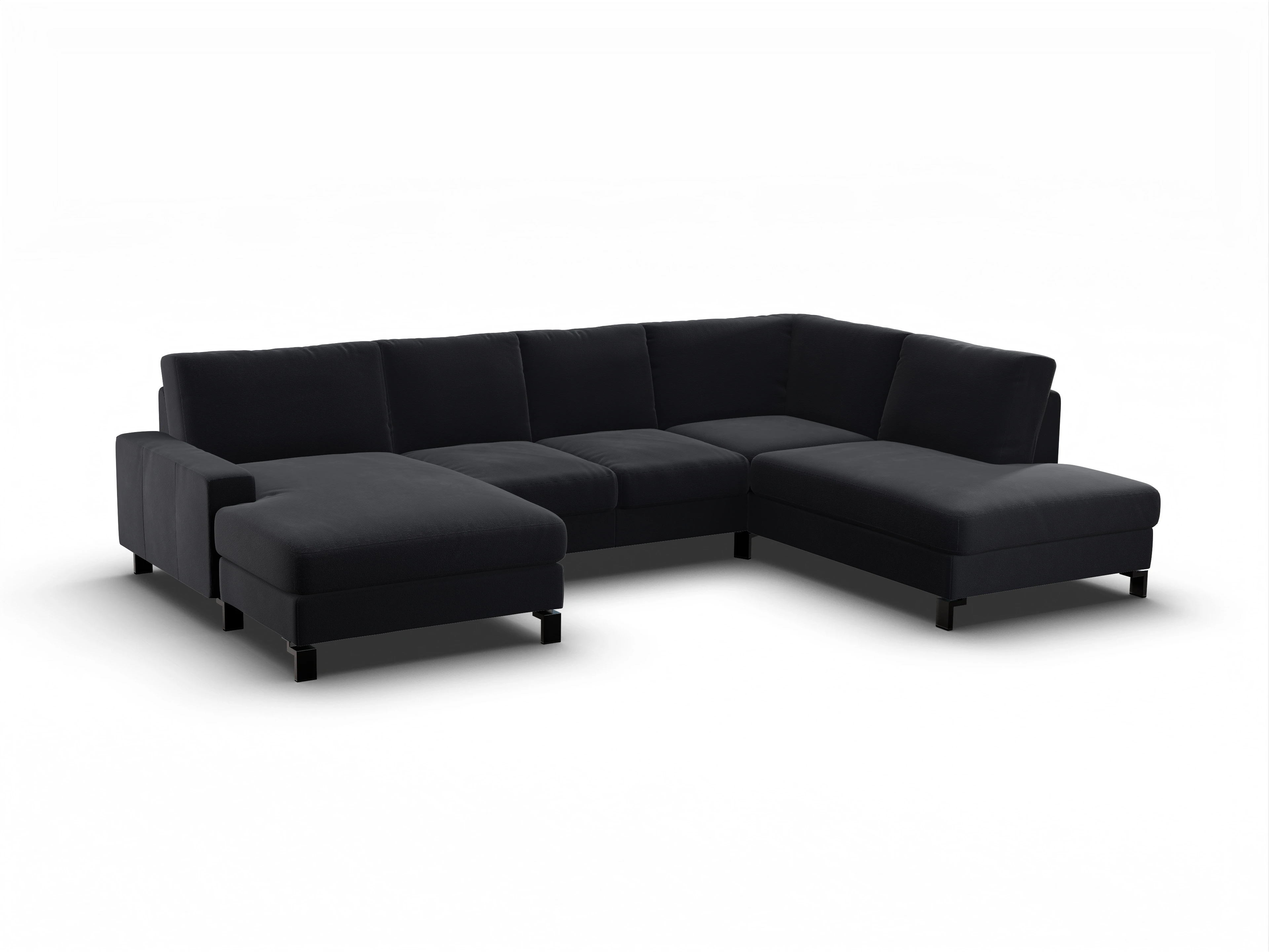 Ansicht des Produktes Casco 2.0 Wohnlandschaft offen beidseitig in Stoff Grau