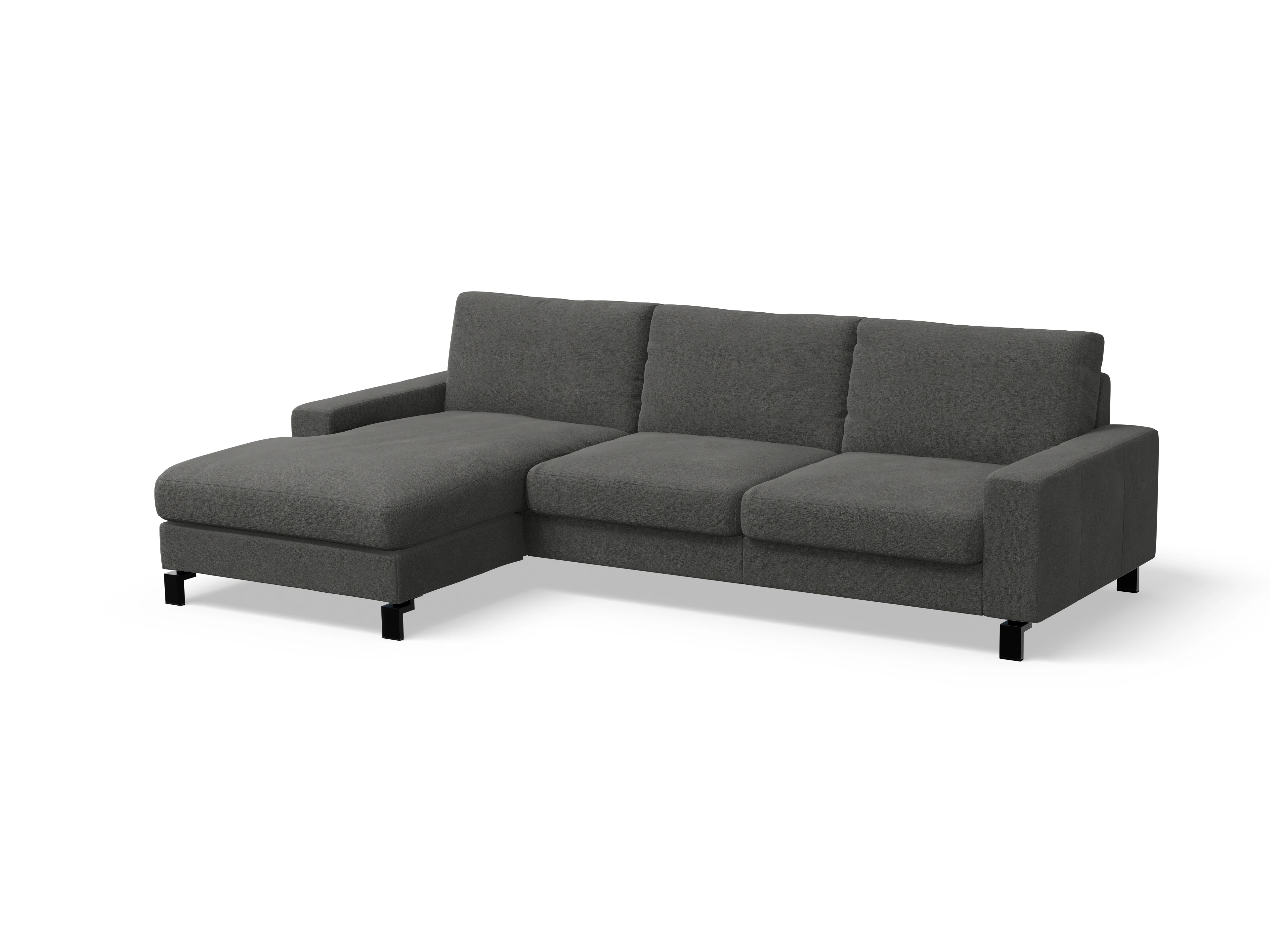 Ansicht des Produktes Casco 2.0 Ecksofa links Abschluss offen in Stoff Grau