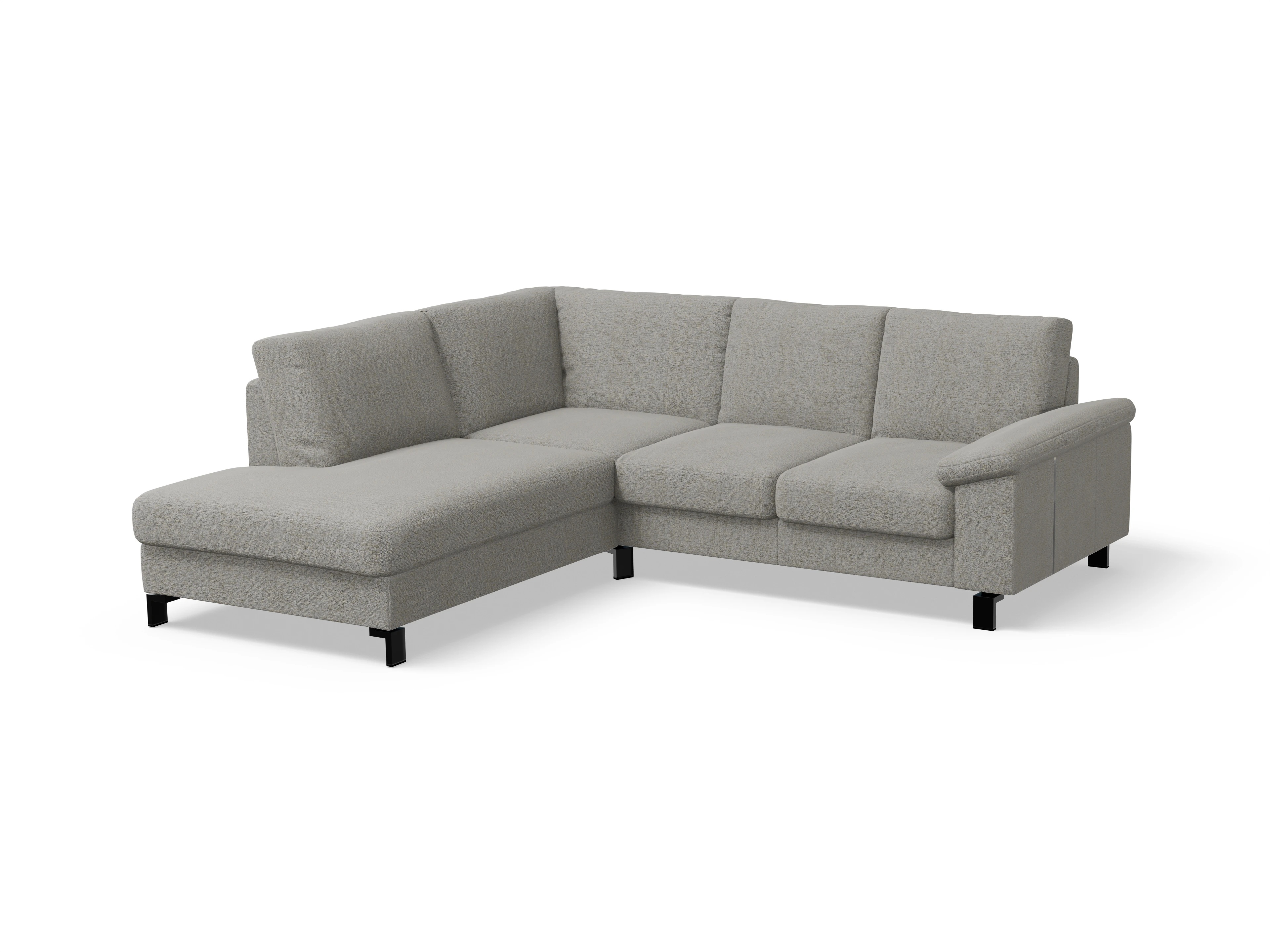 Casco Ecksofa UM Small L Ansicht des Produktes Casco 2.0 Ecksofa links Abschluss offen in Stoff Grau