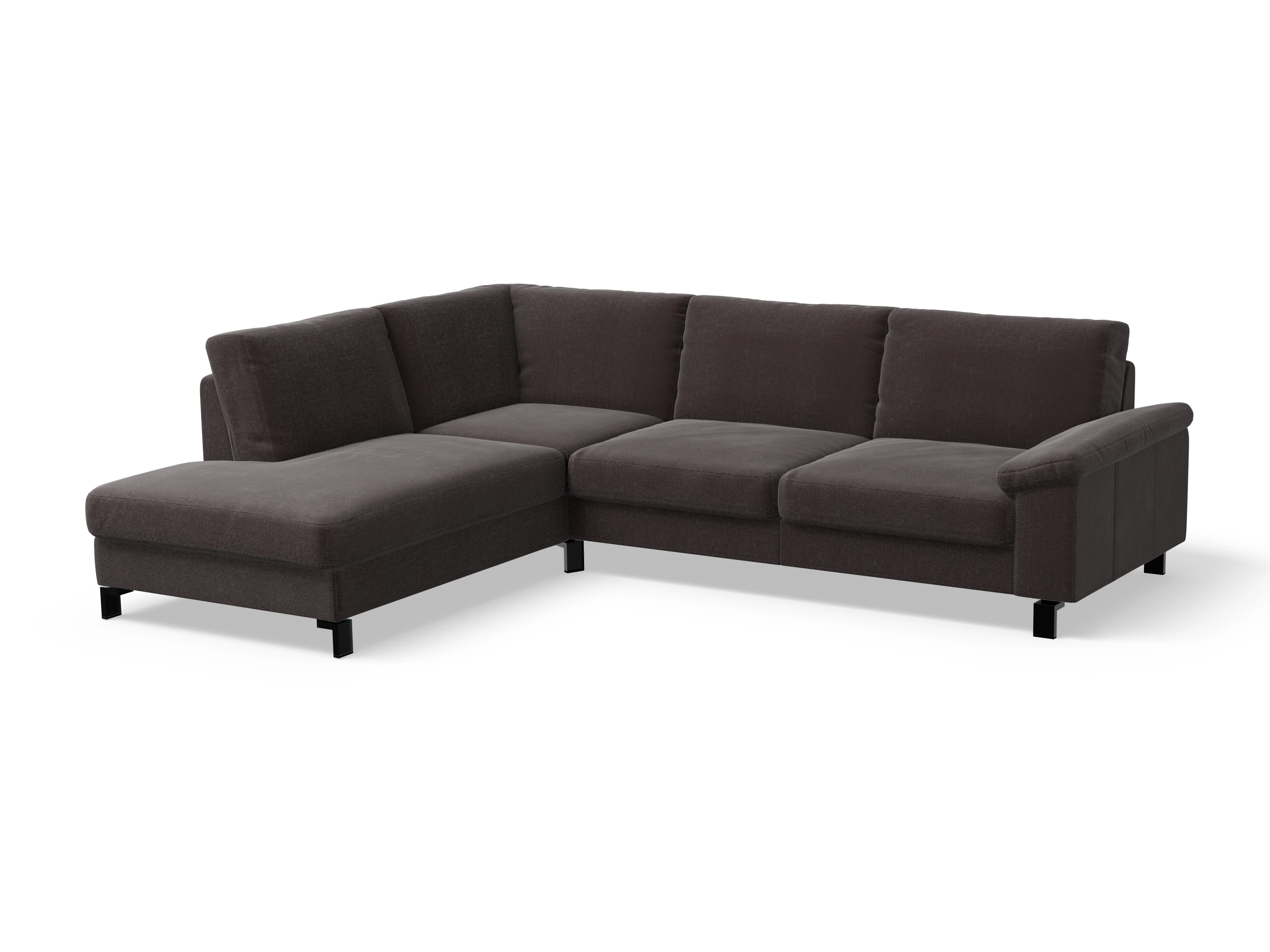 Casco Ecksofa UM Large L Ansicht des Produktes Casco 2.0 Ecksofa links Abschluss offen in Stoff Braun