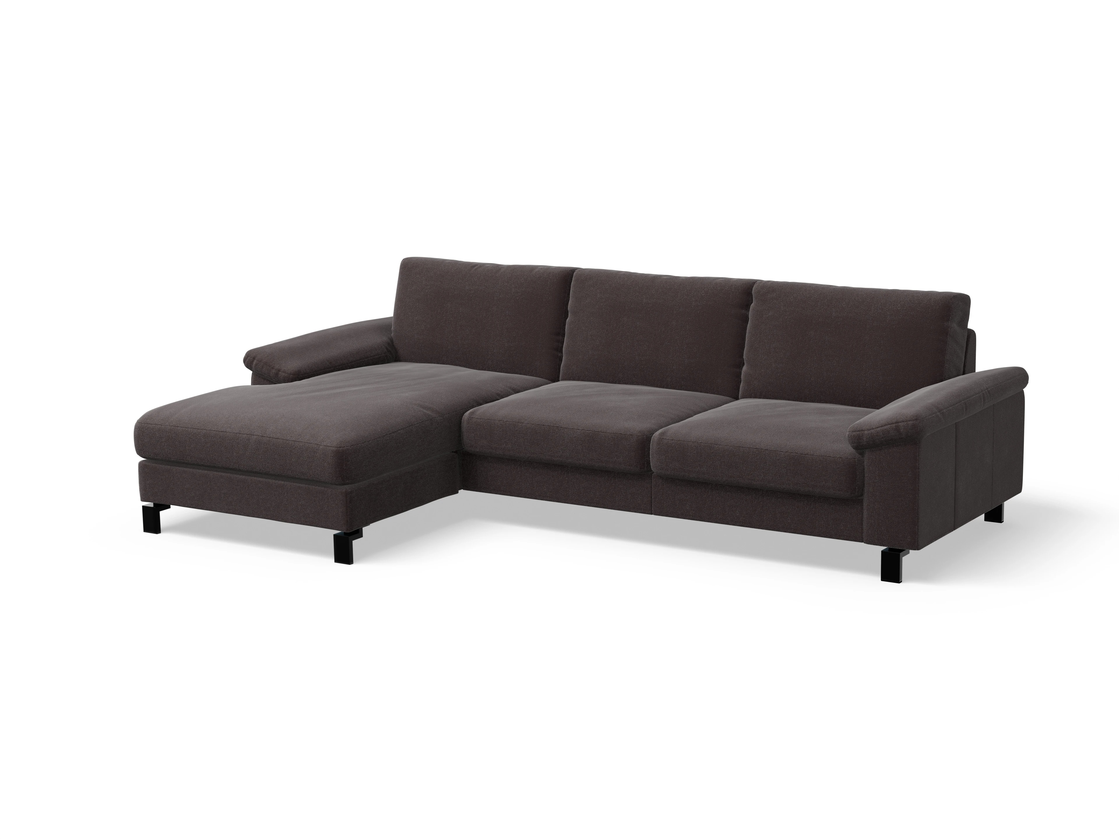 Casco Ecksofa LO Large L Ansicht des Produktes Casco 2.0 Ecksofa links Abschluss offen in Stoff Braun