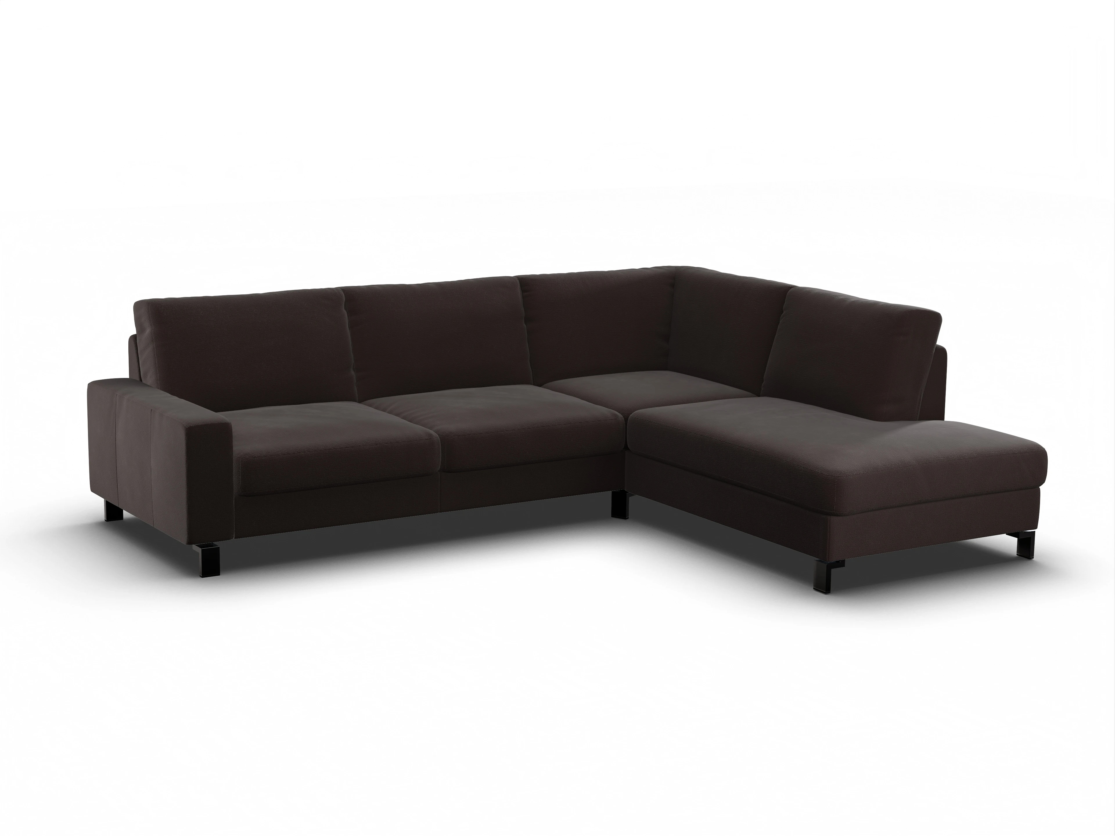 Ansicht des Produktes Casco 2.0 Ecksofa rechts Abschluss offen in Stoff Braun