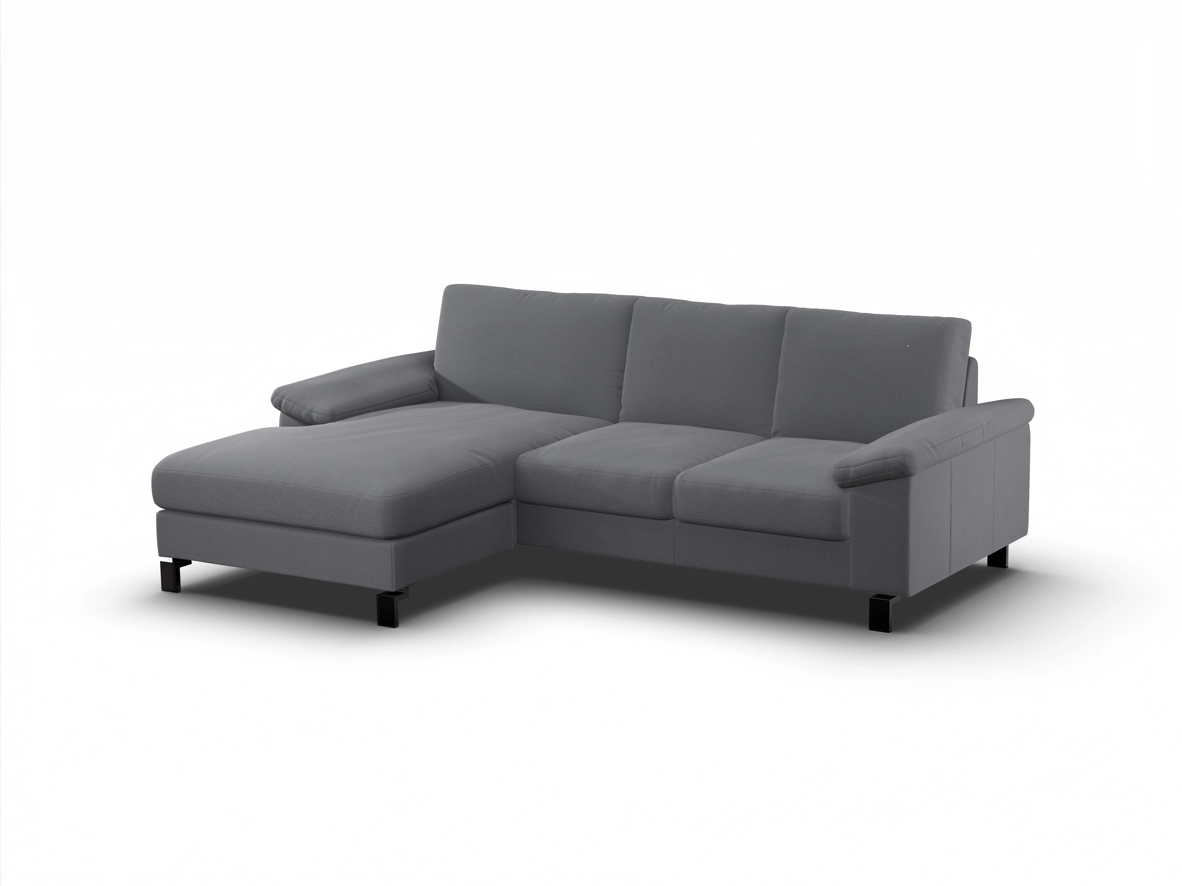 Ansicht des Produktes Casco 2.0 Ecksofa links Abschluss offen in Stoff Grau