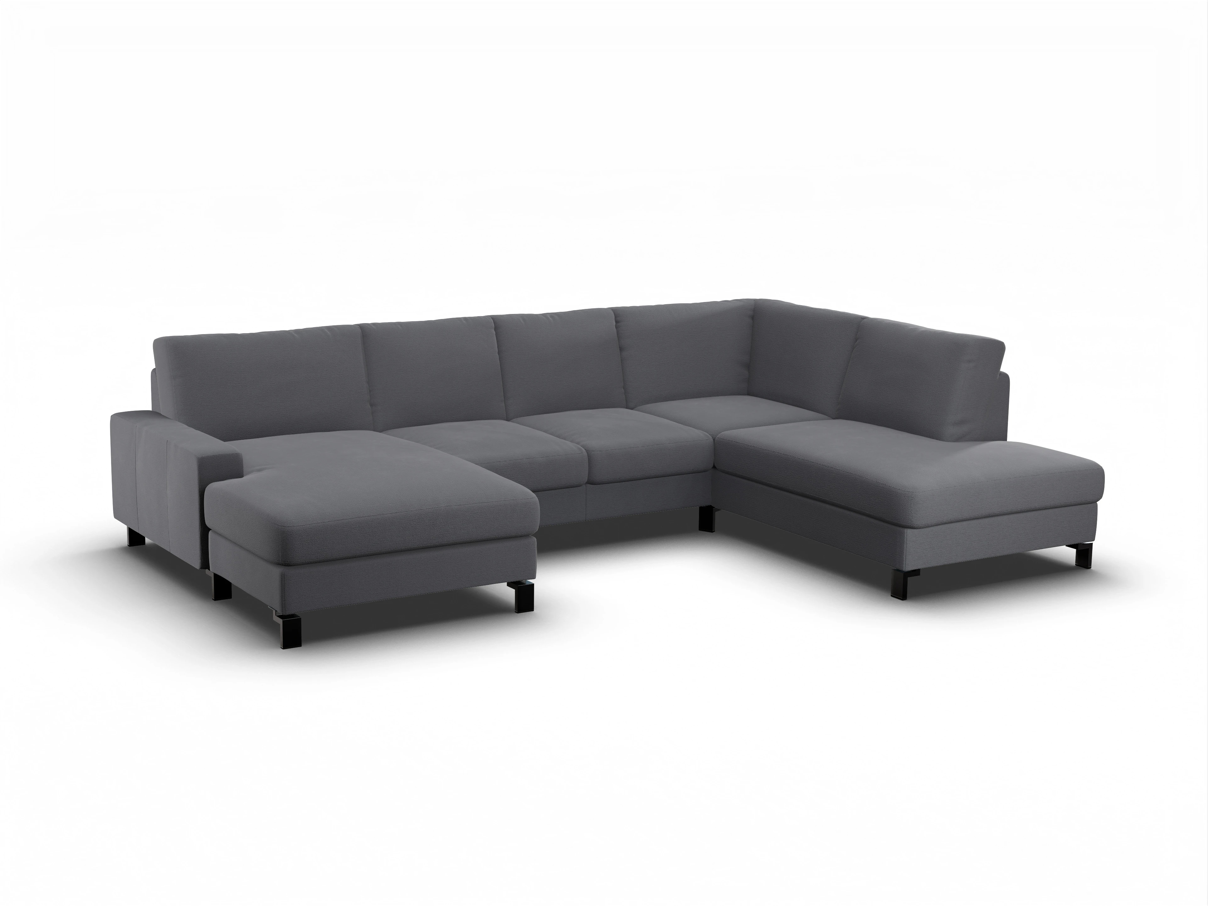 Ansicht des Produktes Casco 2.0 Wohnlandschaft offen beidseitig in Stoff Grau