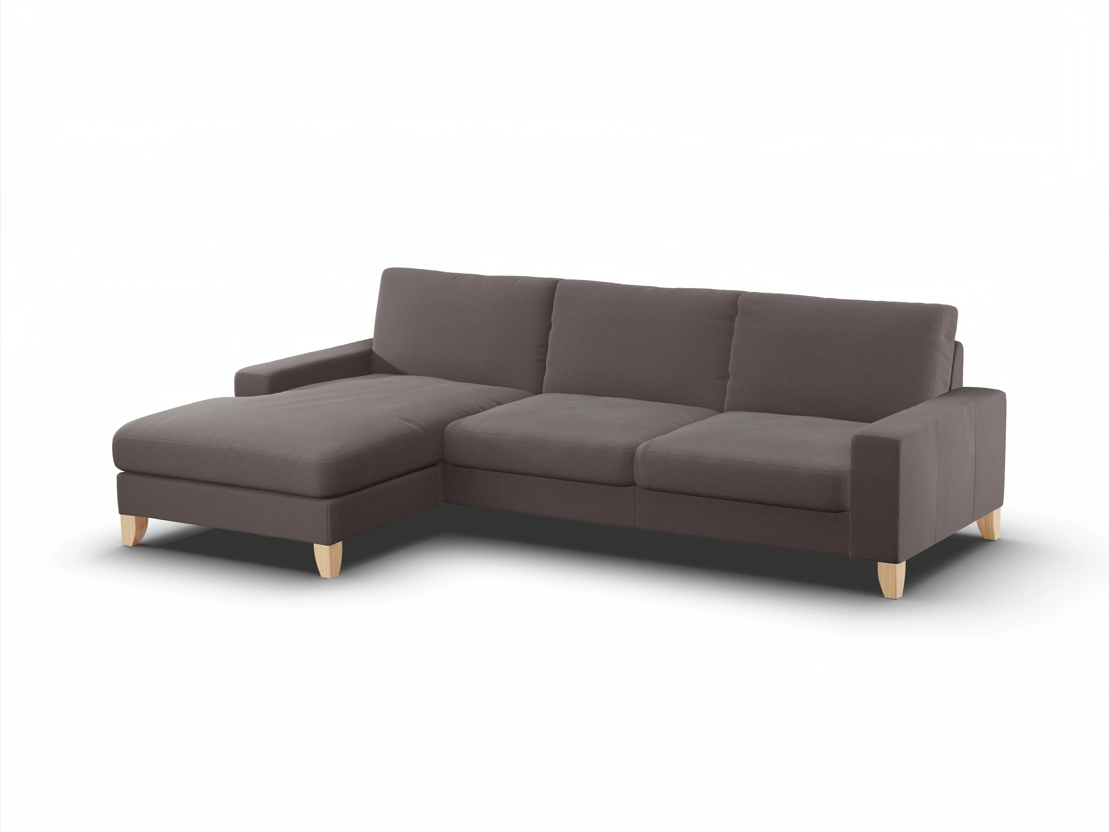 Ansicht des Produktes Casco 2.0 Ecksofa links Abschluss offen in Stoff Braun