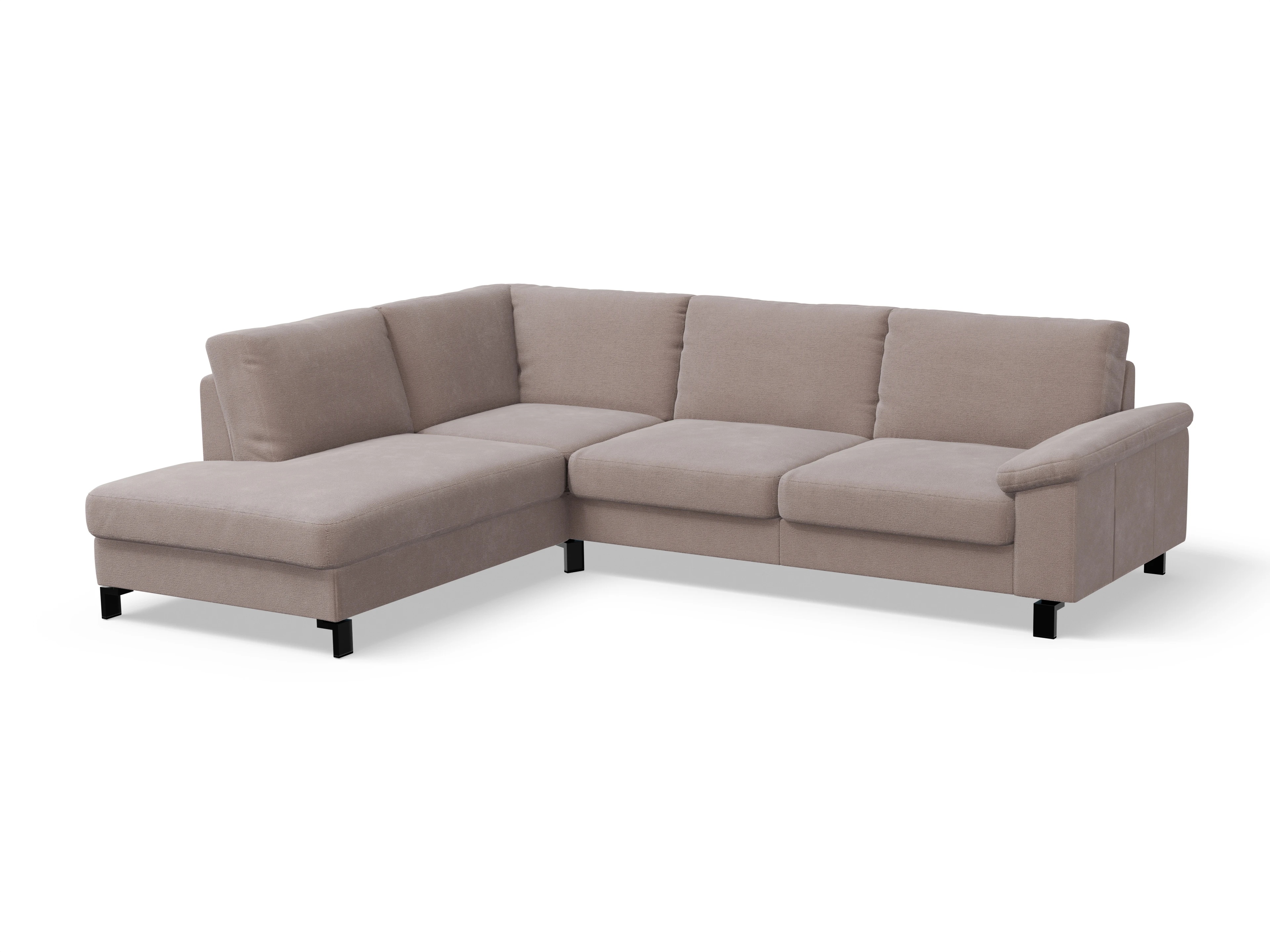 Ansicht des Produktes Casco 2.0 Ecksofa links Abschluss offen in Stoff Braun