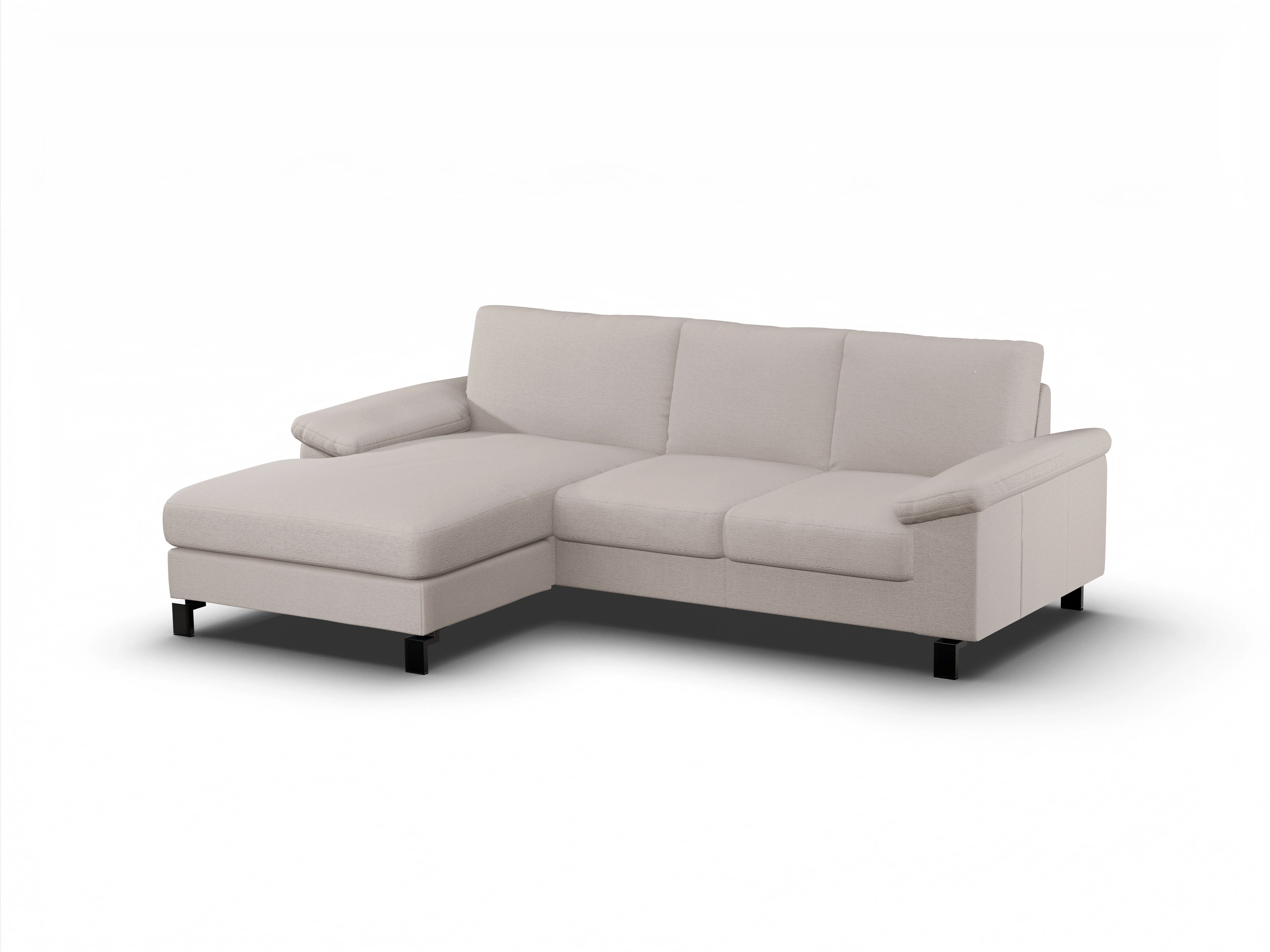 Casco Ecksofa LO Medium L Ansicht des Produktes Casco 2.0 Ecksofa links Abschluss offen in Stoff Braun