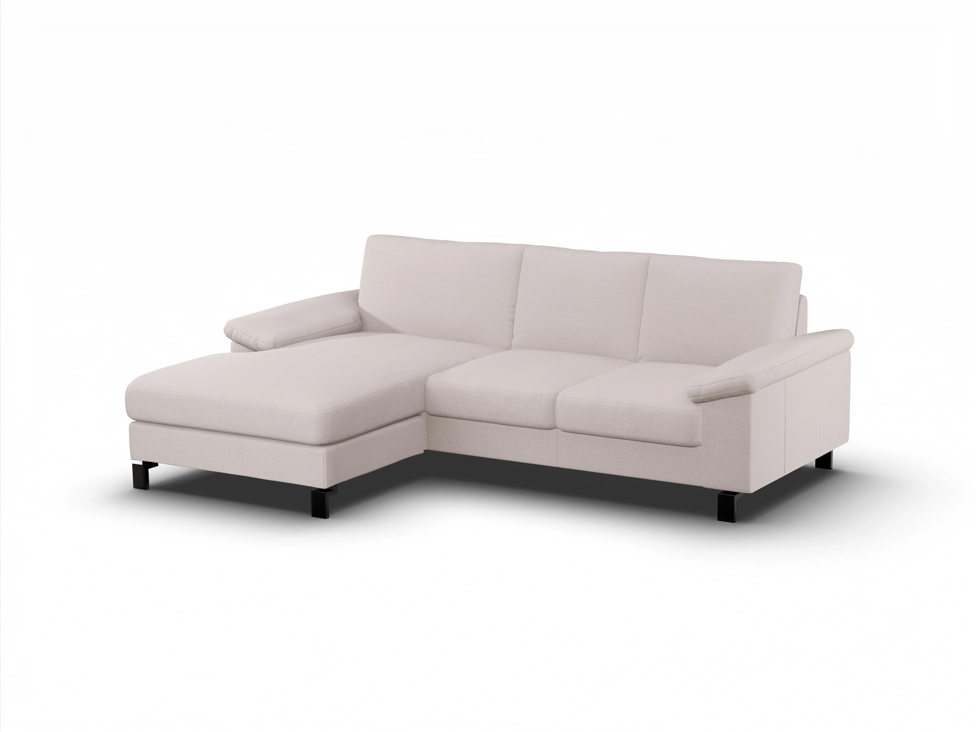 Casco Ecksofa LO Medium L Ansicht des Produktes Casco 2.0 Ecksofa links Abschluss offen in Stoff Weiss