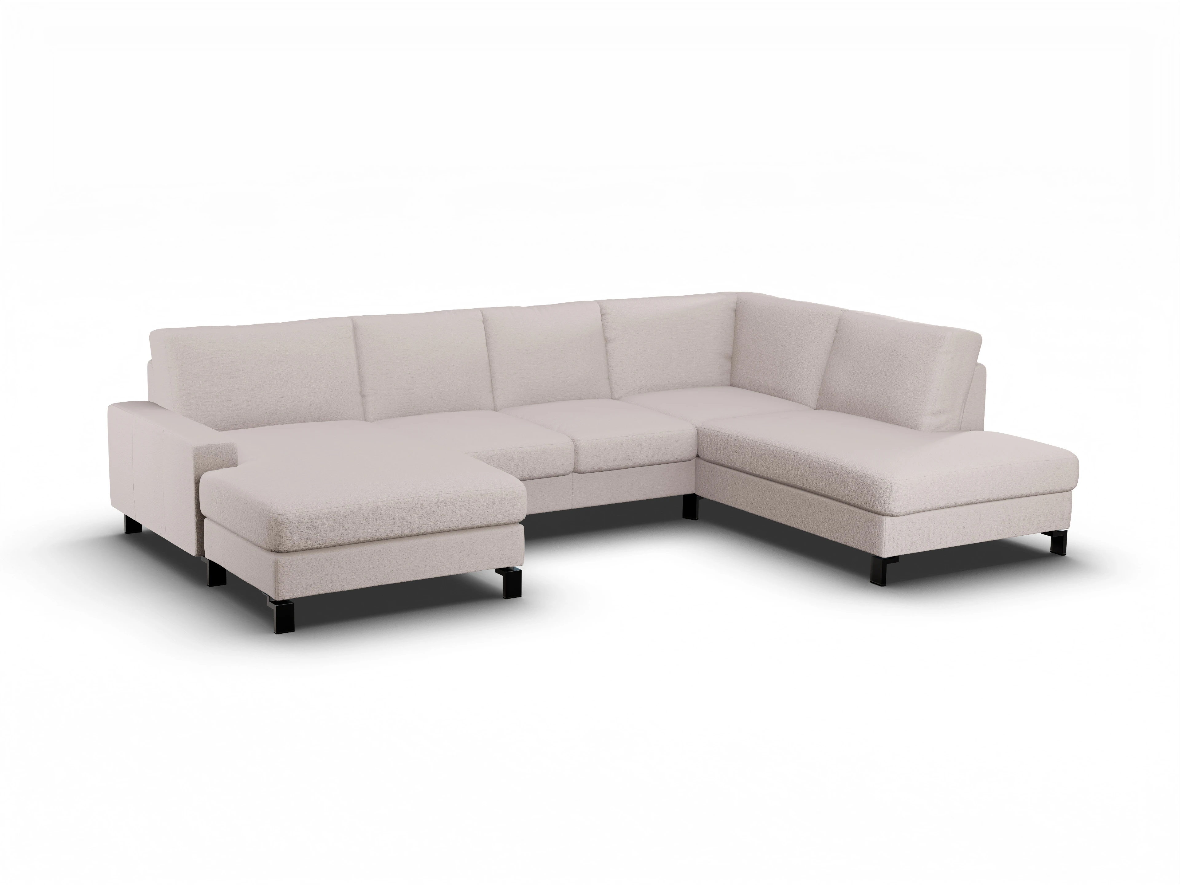 Ansicht des Produktes Casco 2.0 Wohnlandschaft offen beidseitig in Stoff Weiss