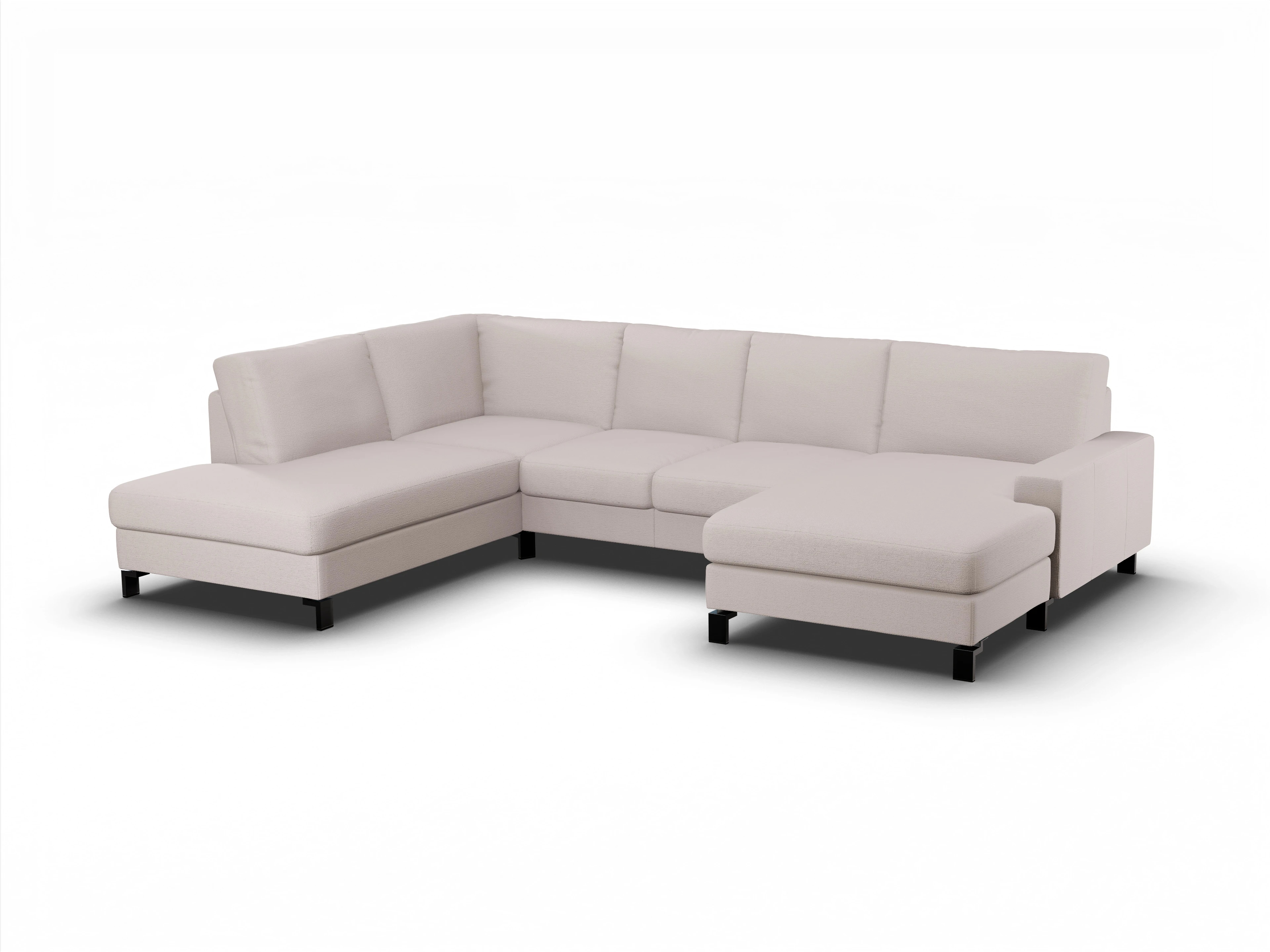 Ansicht des Produktes Casco 2.0 Wohnlandschaft offen beidseitig in Stoff Weiss