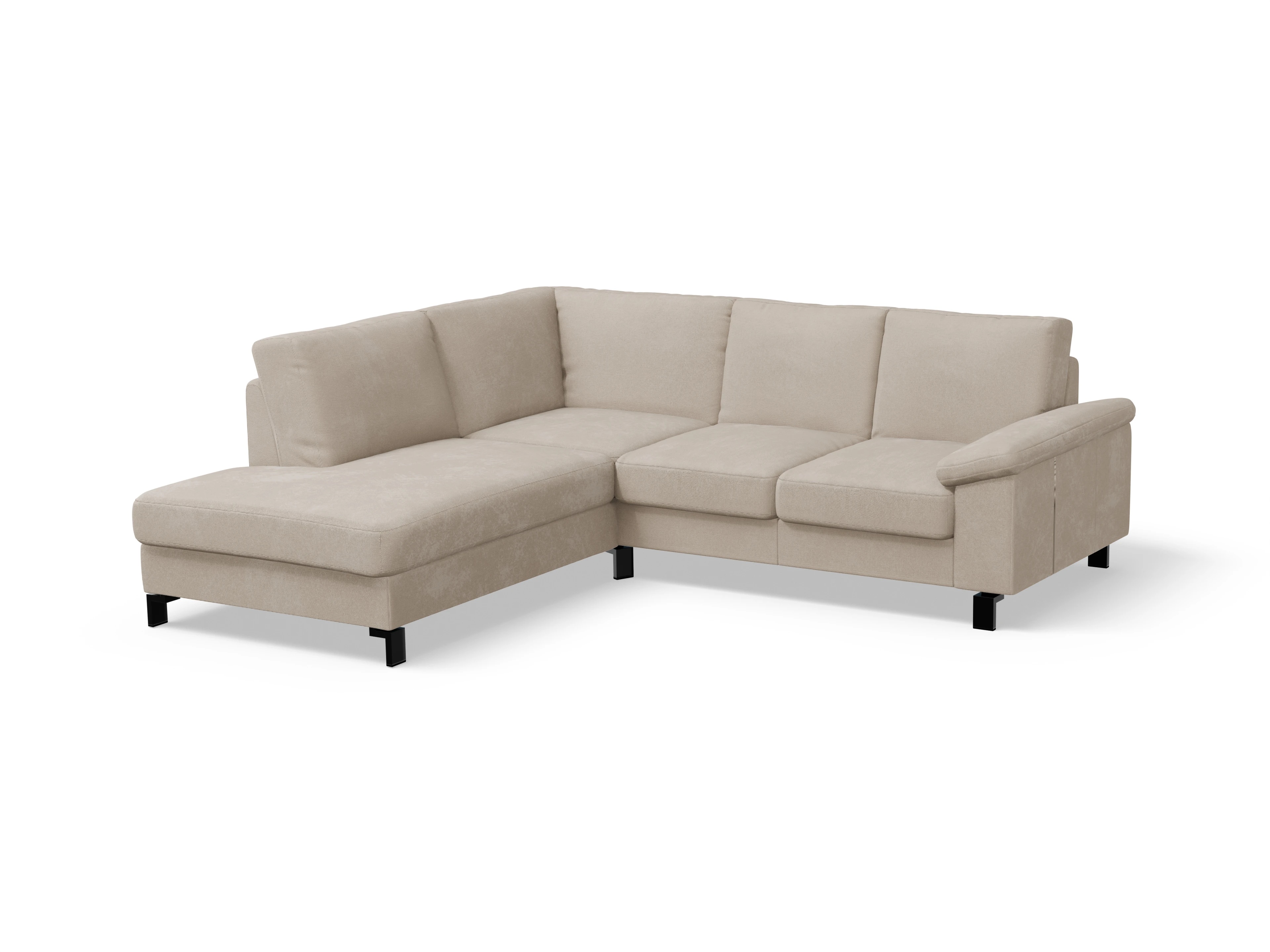 Casco Ecksofa UM Small L Ansicht des Produktes Casco 2.0 Ecksofa links Abschluss offen in Stoff Beige