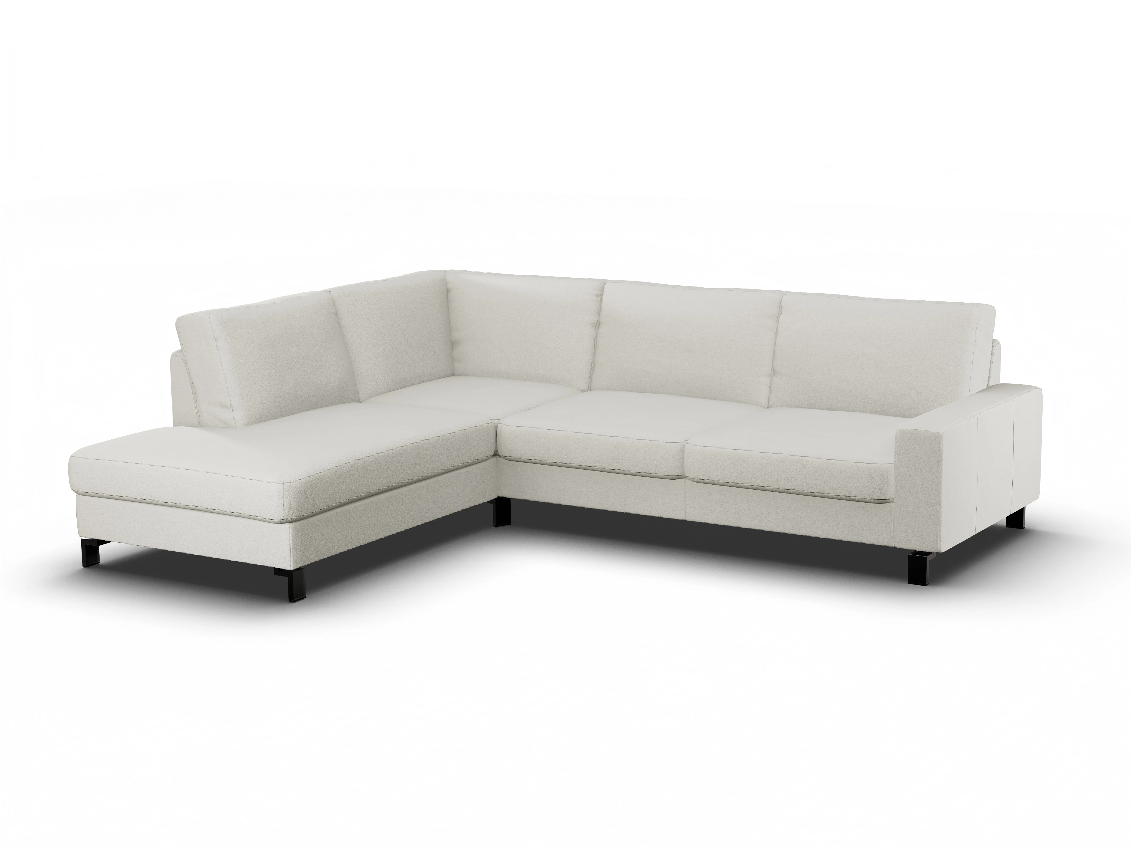 Ansicht des Produktes Casco 2.0 Ecksofa links Abschluss offen in Stoff Beige