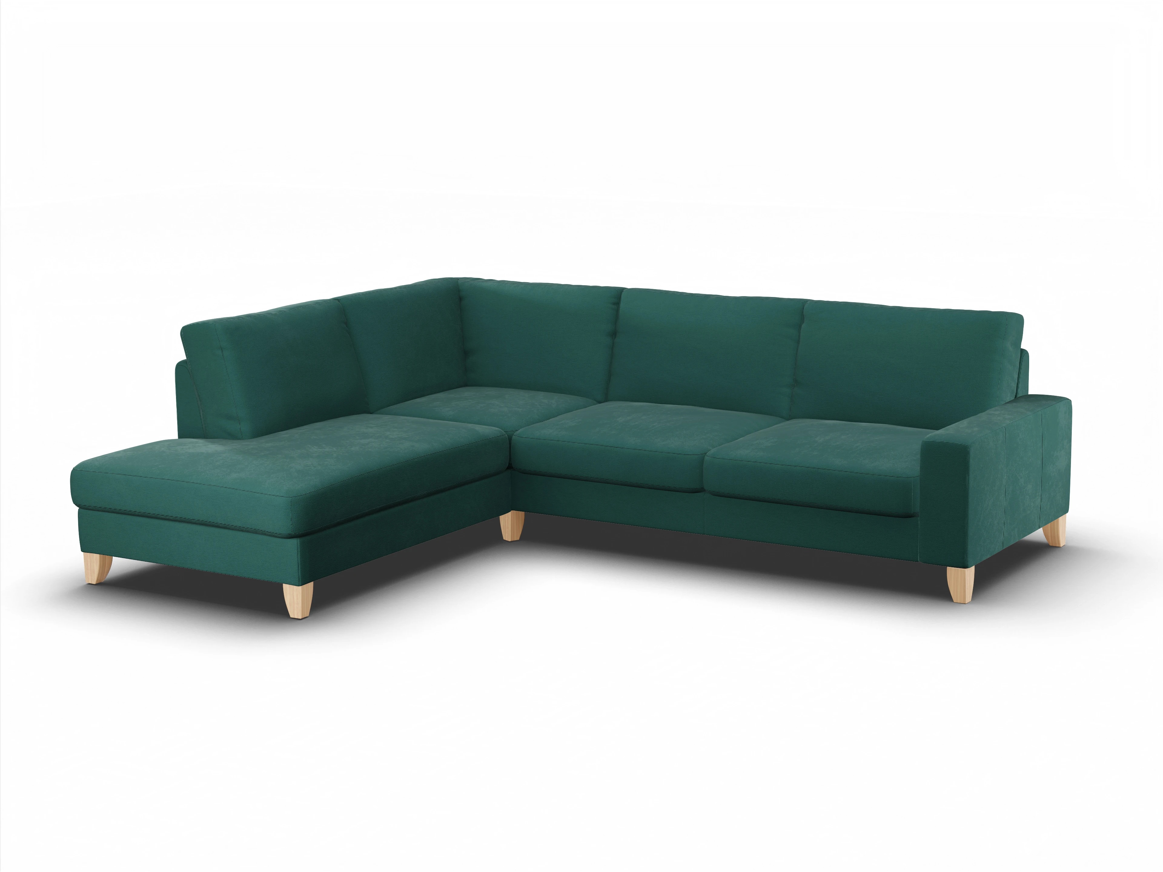 Ansicht des Produktes Casco 2.0 Ecksofa links Abschluss offen in Stoff Grün